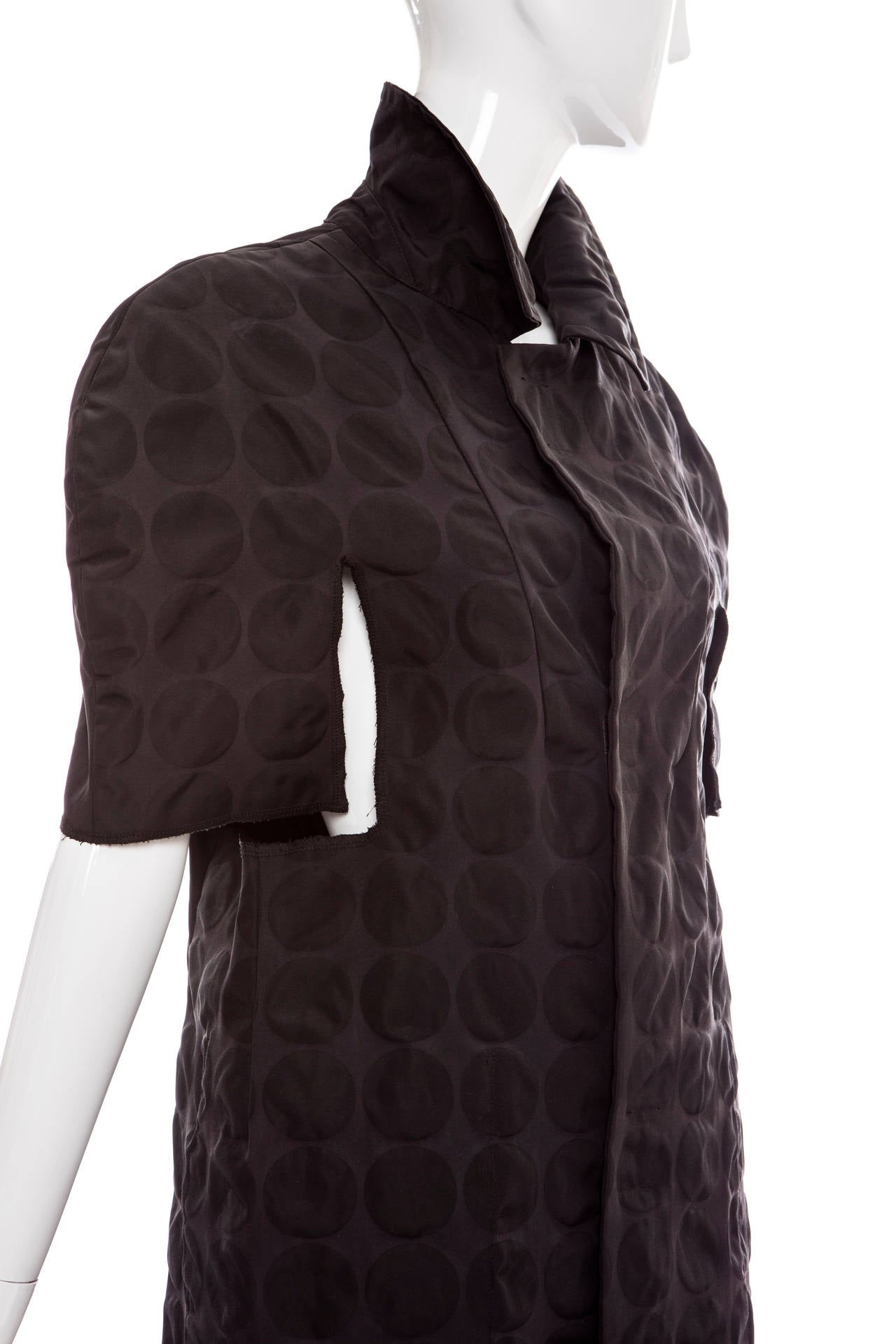 Comme des Garcons Black Abstract Circle Pattern Coat, Spring 2008 For Sale 3