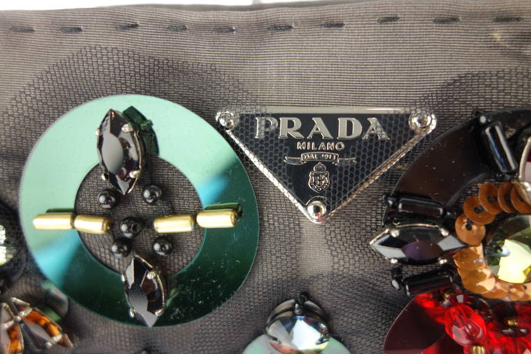 Prada Clutch With Polychrome Sequins And Prong Set Crystals, Spring 2005  In Excellent Condition In Cincinnati, OH