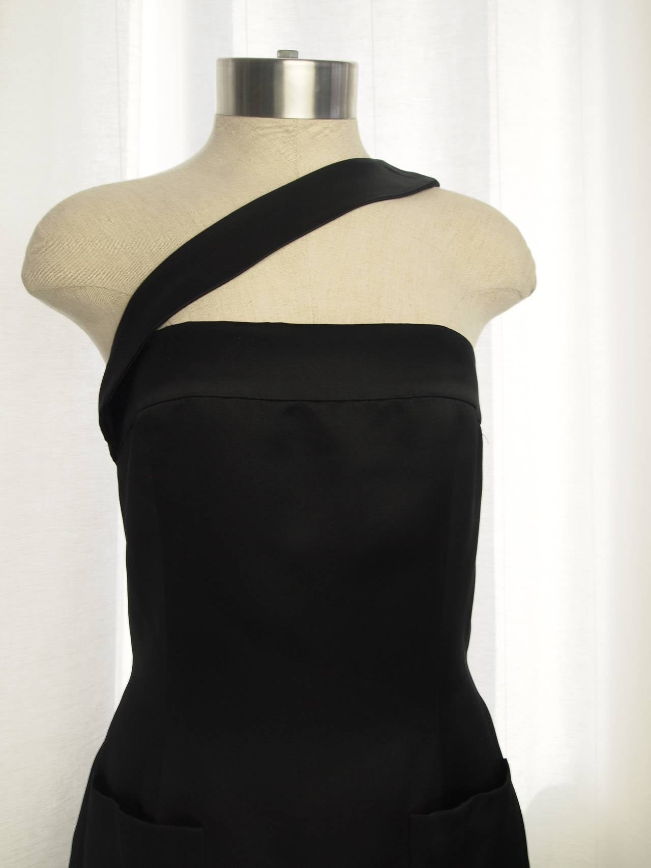 Women's Chanel Black Silk Satin Dress