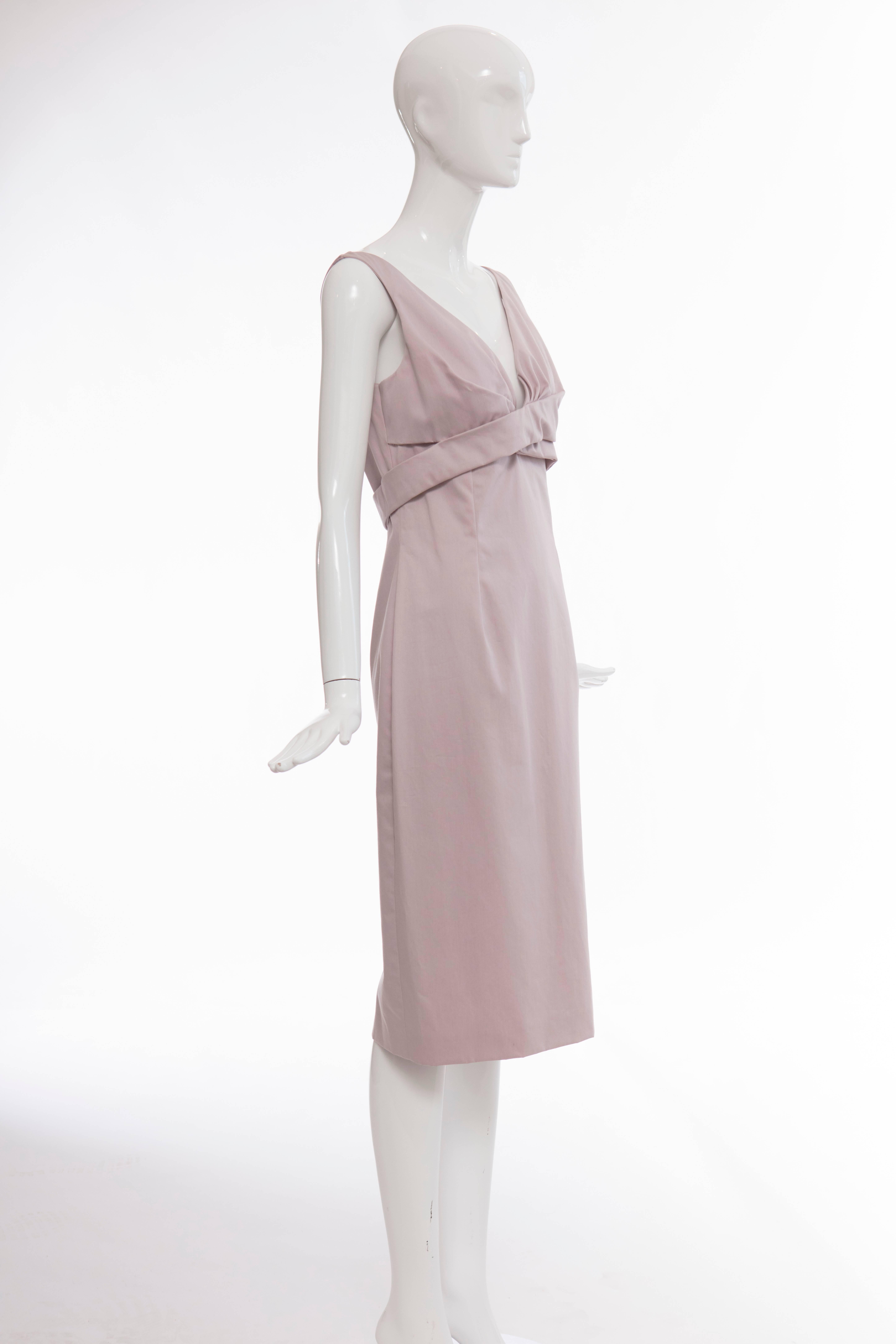 Women's Alexander McQueen Sleeveless Cotton Lilac Dress, Spring 2006 For Sale