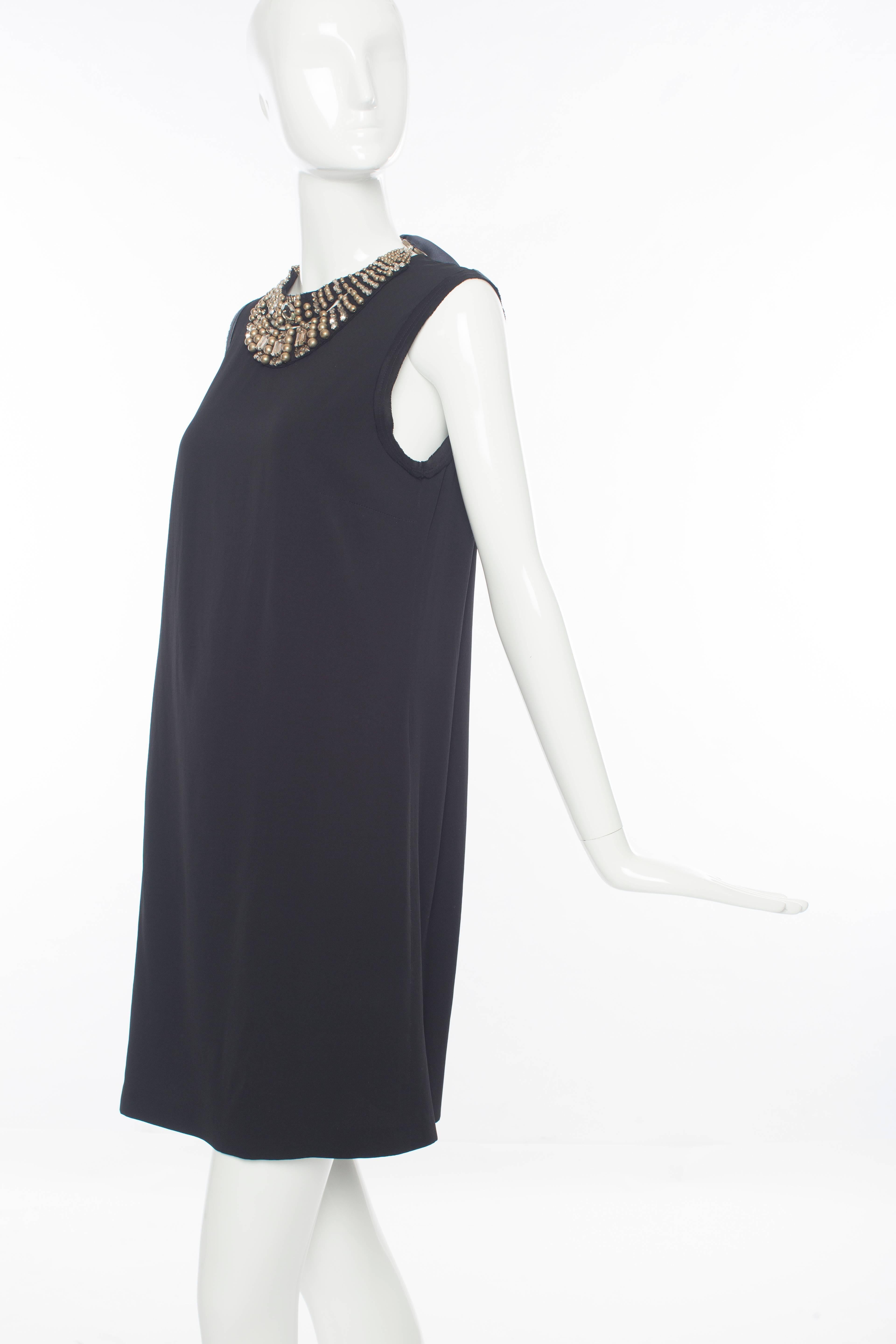 Women's Alber Elbaz For Lanvin Black Sleeveless Viscose Sheath Dress, Fall 2007 For Sale