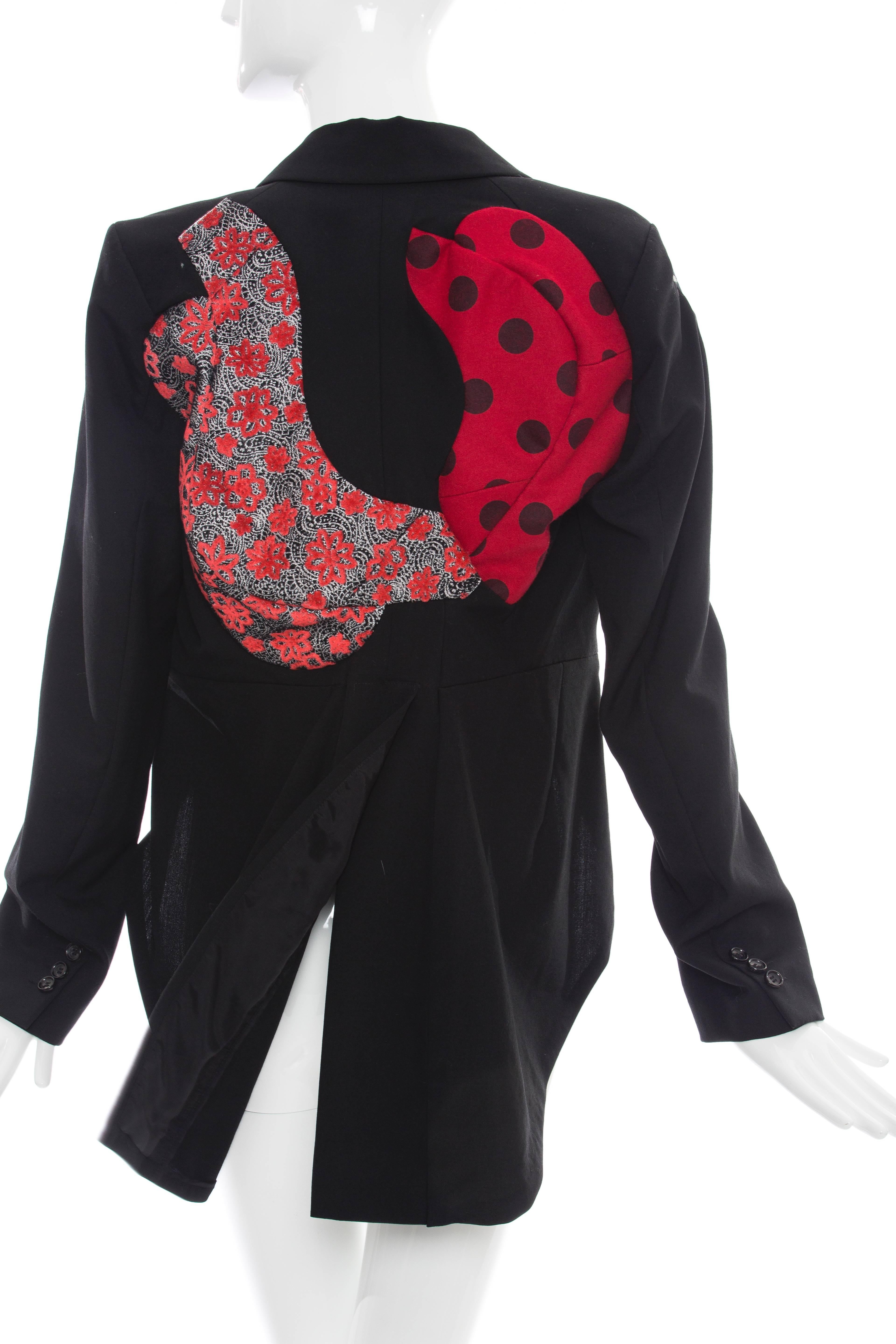Comme des Garcons Black Wool Patchworked Brocades Jacket, Spring 2010 For Sale 1