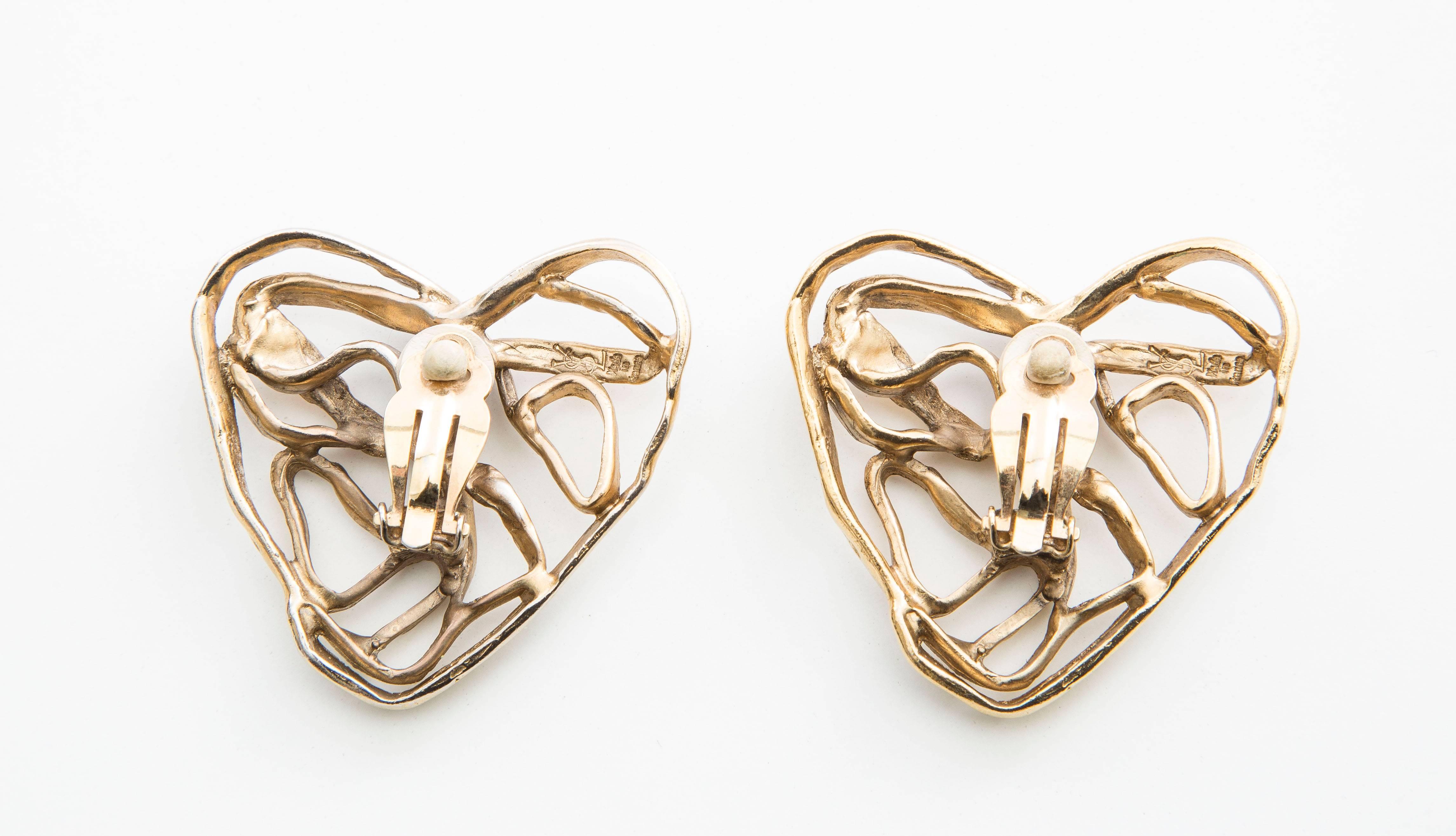 Yves Saint Laurent, circa 1980's clip-on earrings.