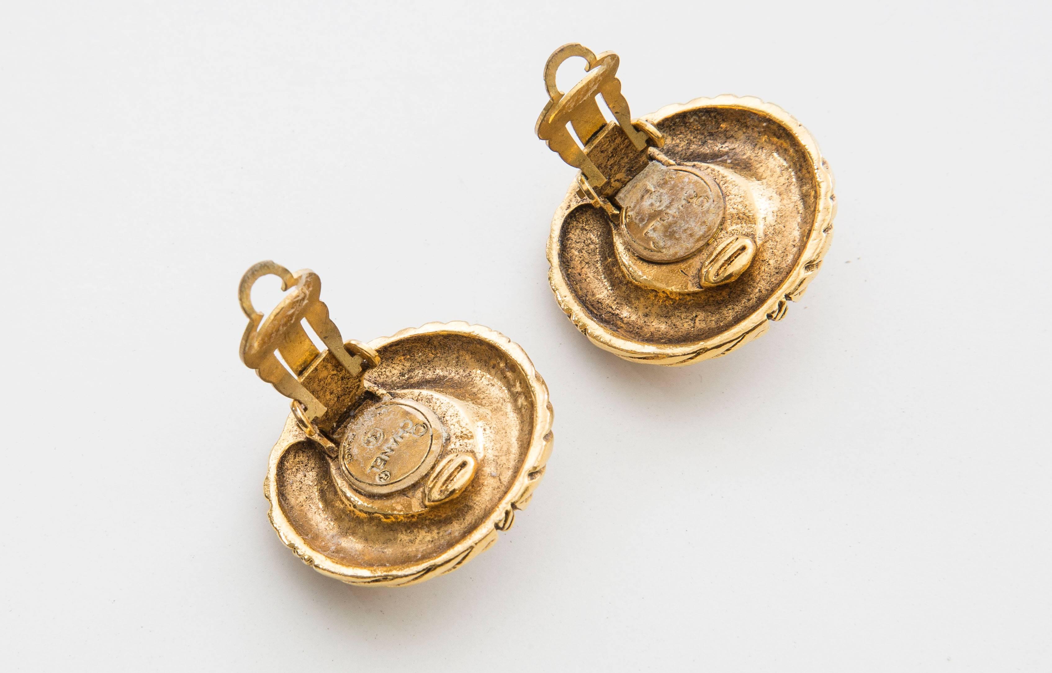 Chanel Clip - On Earrings, Circa 1970's In Excellent Condition For Sale In Cincinnati, OH
