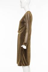 Tom Ford for Gucci Runway Bronze Metallic Dress Lion Brooch, Fall 2000