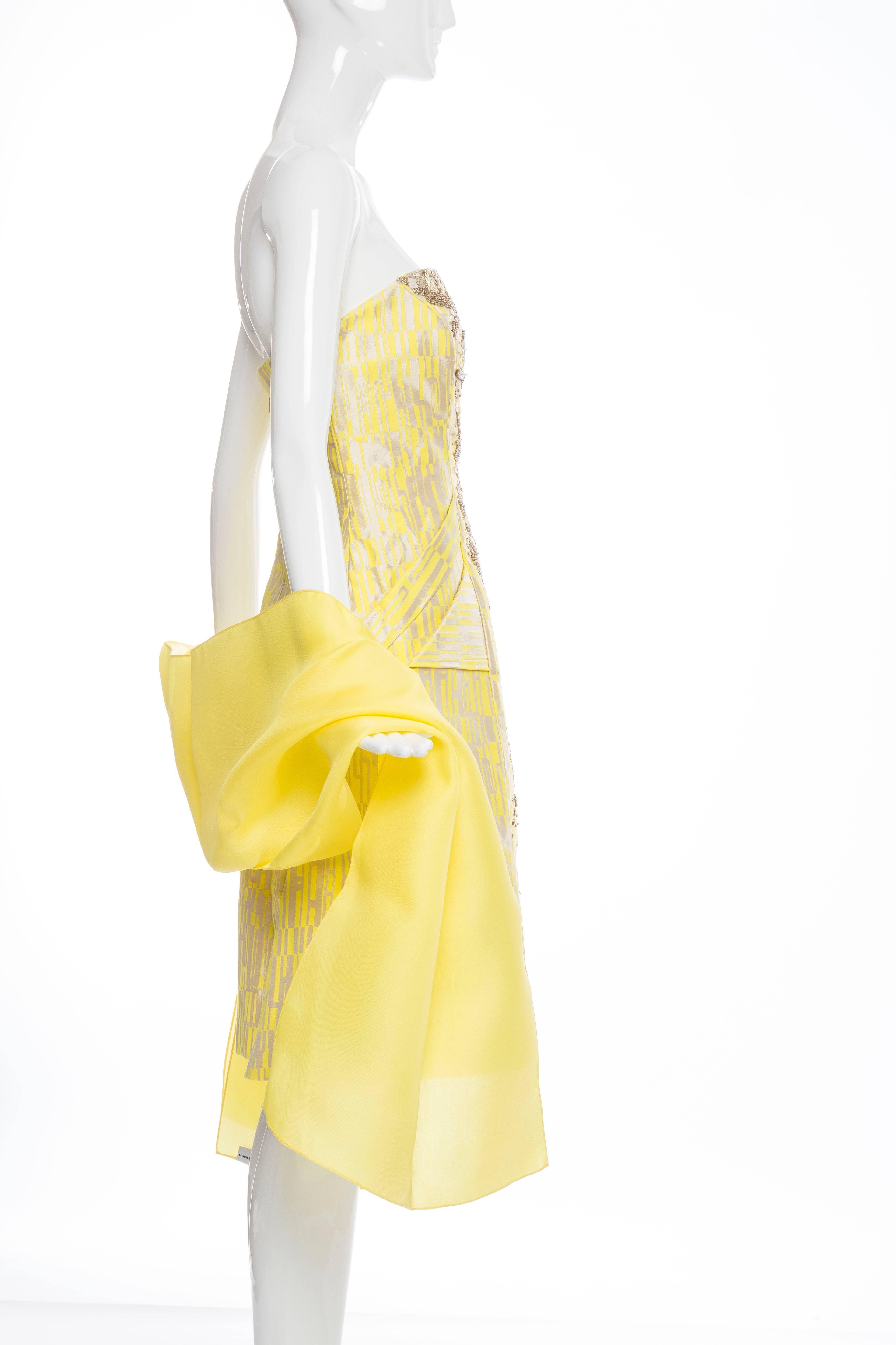 Orange Carolina Herrera Strapless Dress Spring 2012 For Sale