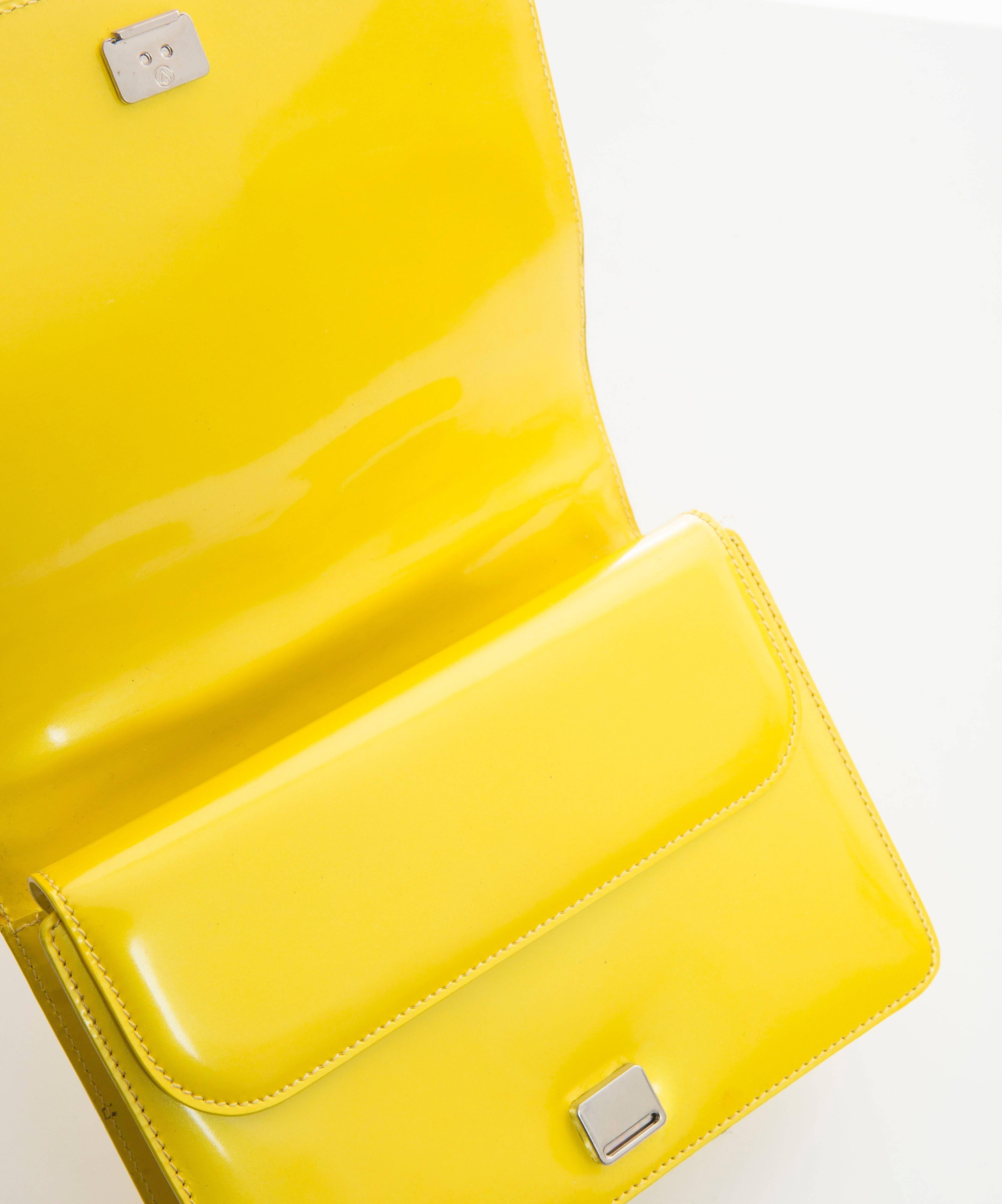 Moschino Yellow Leather Handbag, Circa 1990's 3