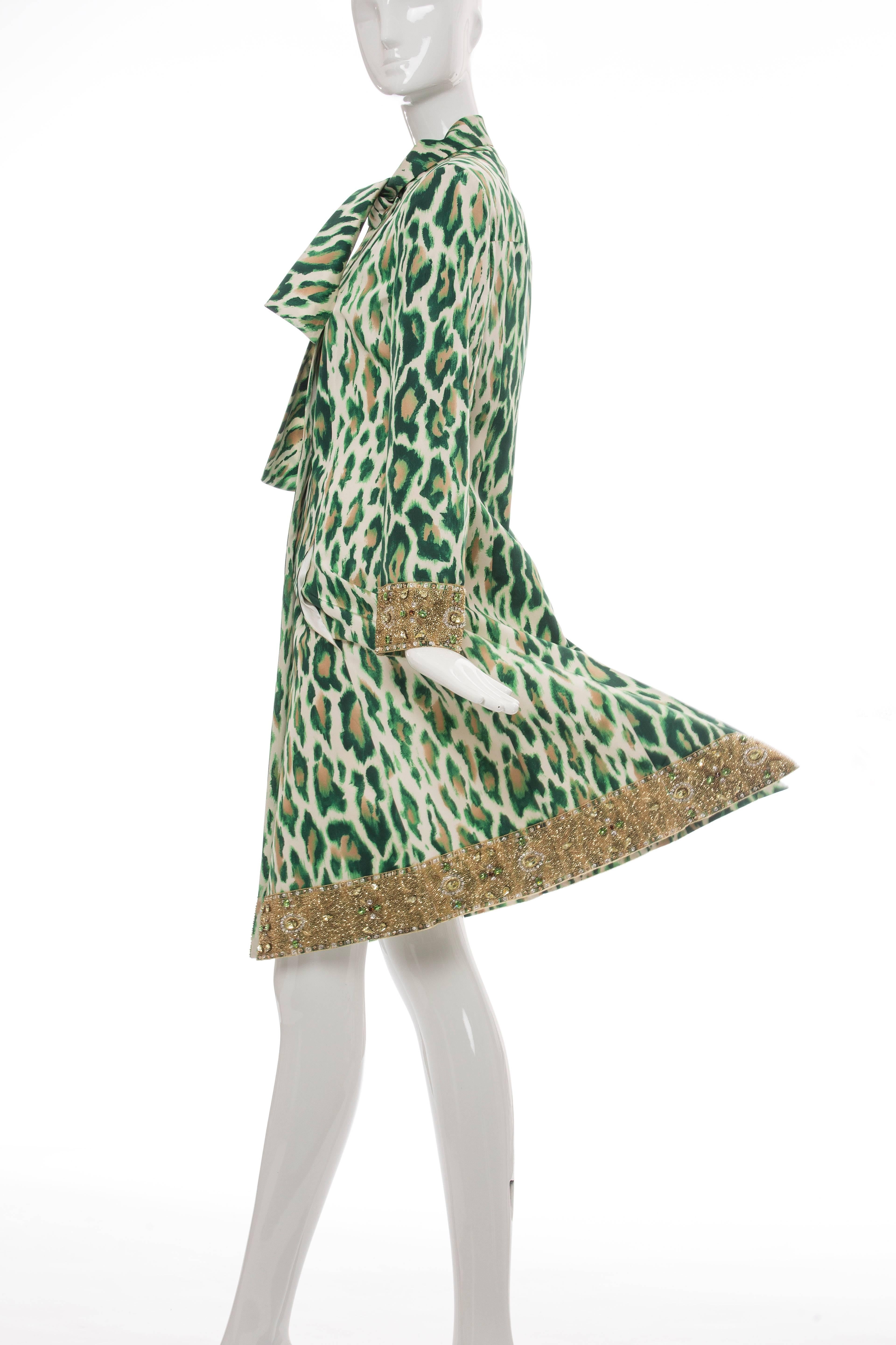 Christian Dior By John Galliano Silk Embellished Leopard Coat, Resort 2008  1