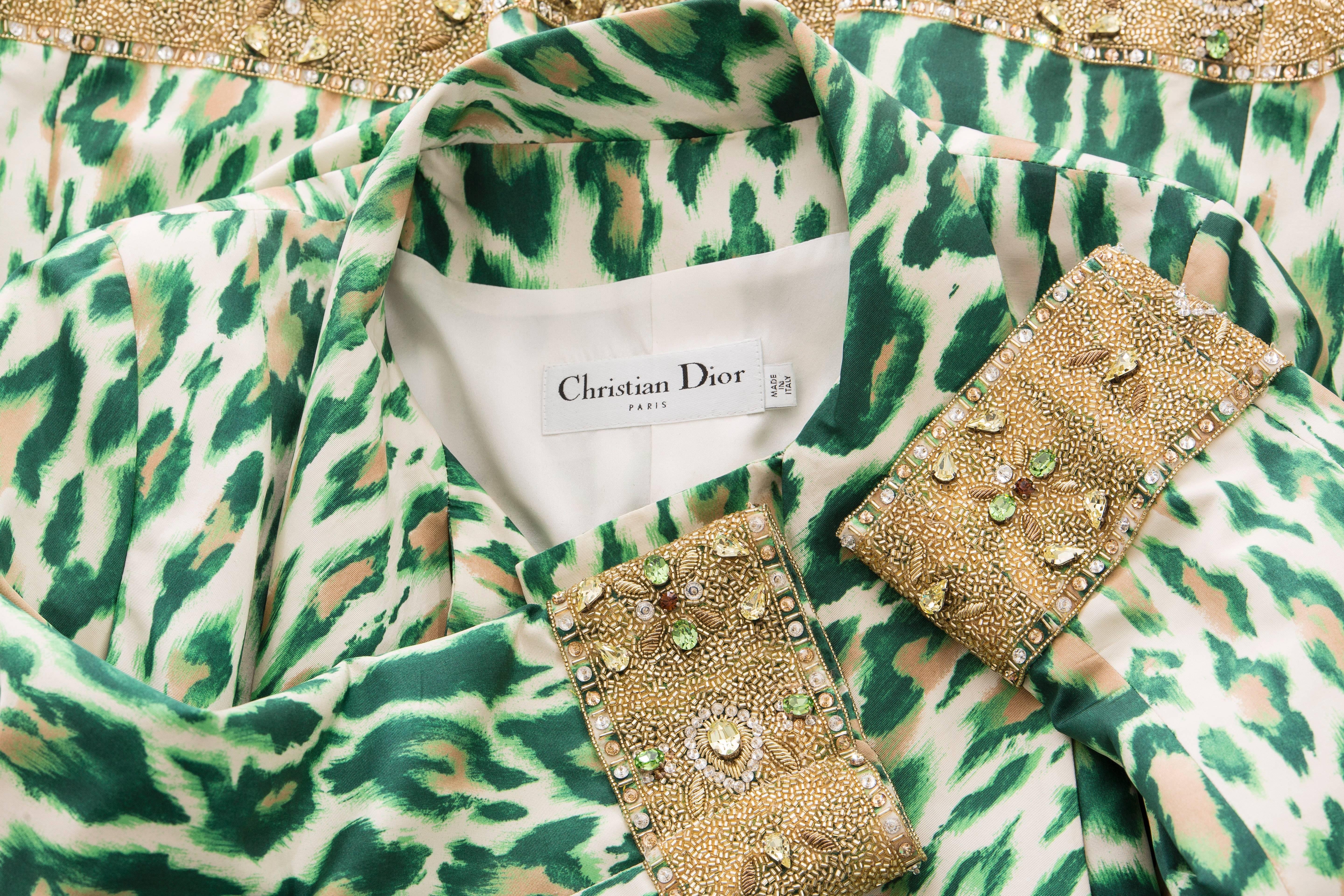 Christian Dior By John Galliano Silk Embellished Leopard Coat, Resort 2008  4