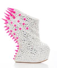 Guiseppe Zanotti Swarovski Crystal & Pink Spiked-Embellished Wedges Fall 2012