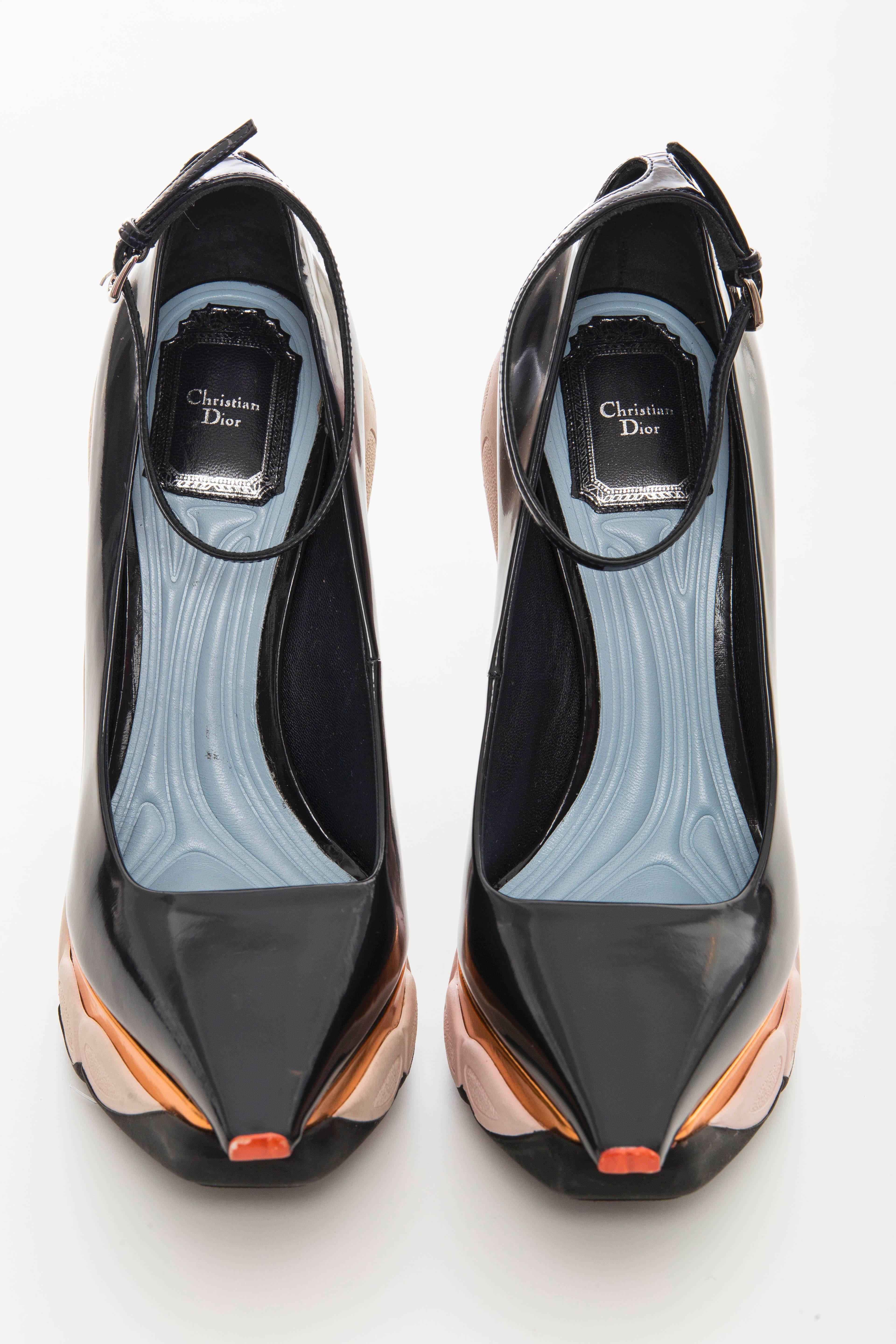 Women's Christian Dior By Raf Simons Patent Leather Runway Sneaker Pumps Fall 2014