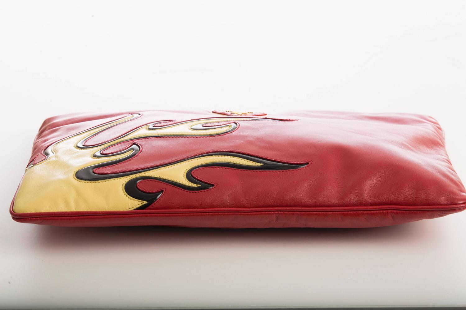prada saffiano handbag - Prada Flame Clutch Spring 2012 at 1stdibs