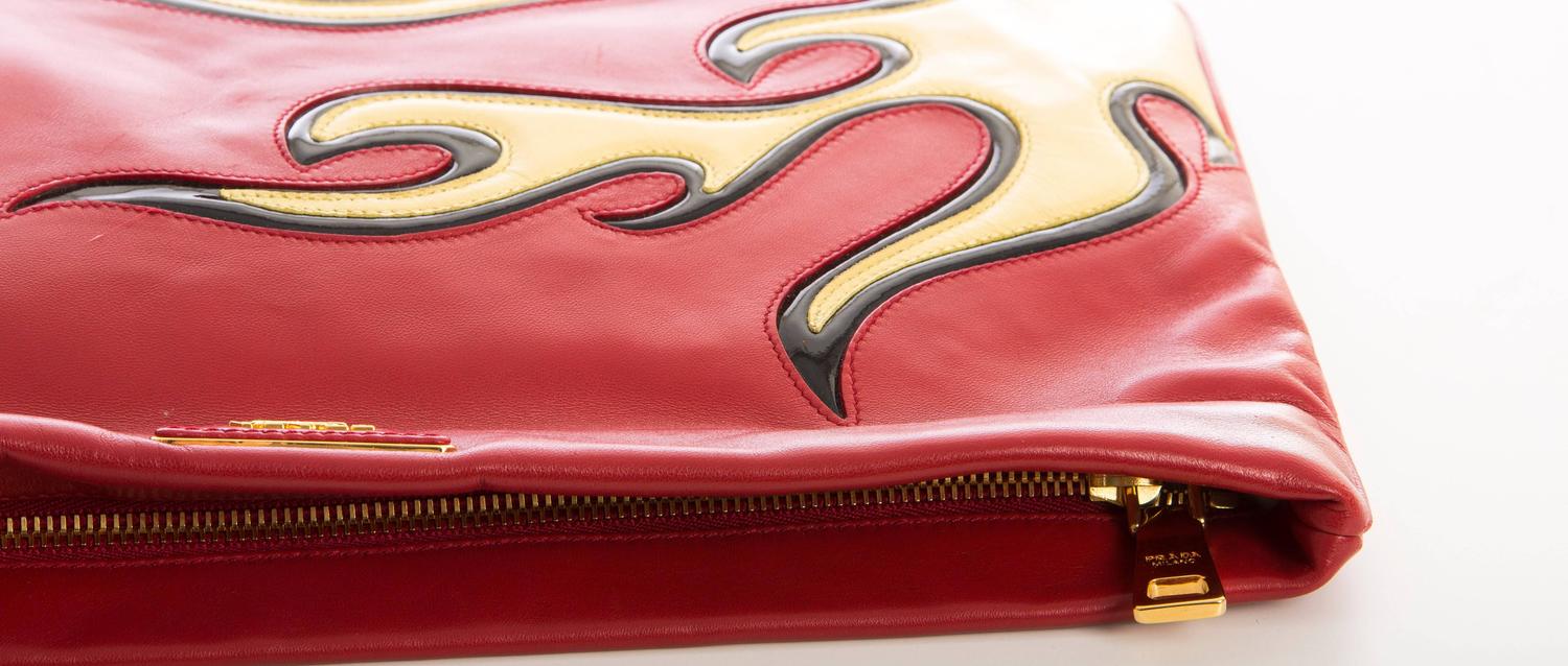 prada flame bag