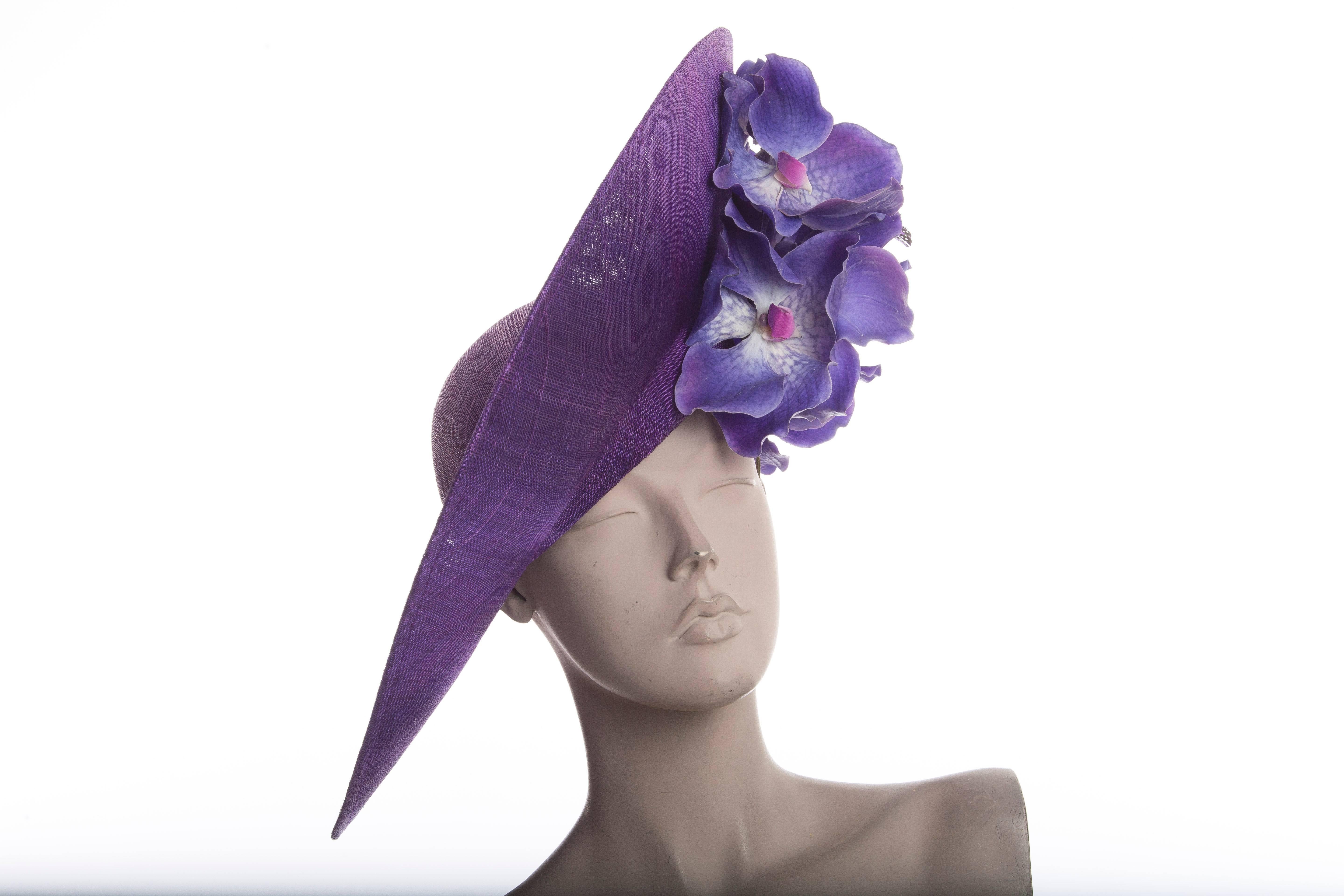 Philip Treacy Sinamay Side Slice Hat 