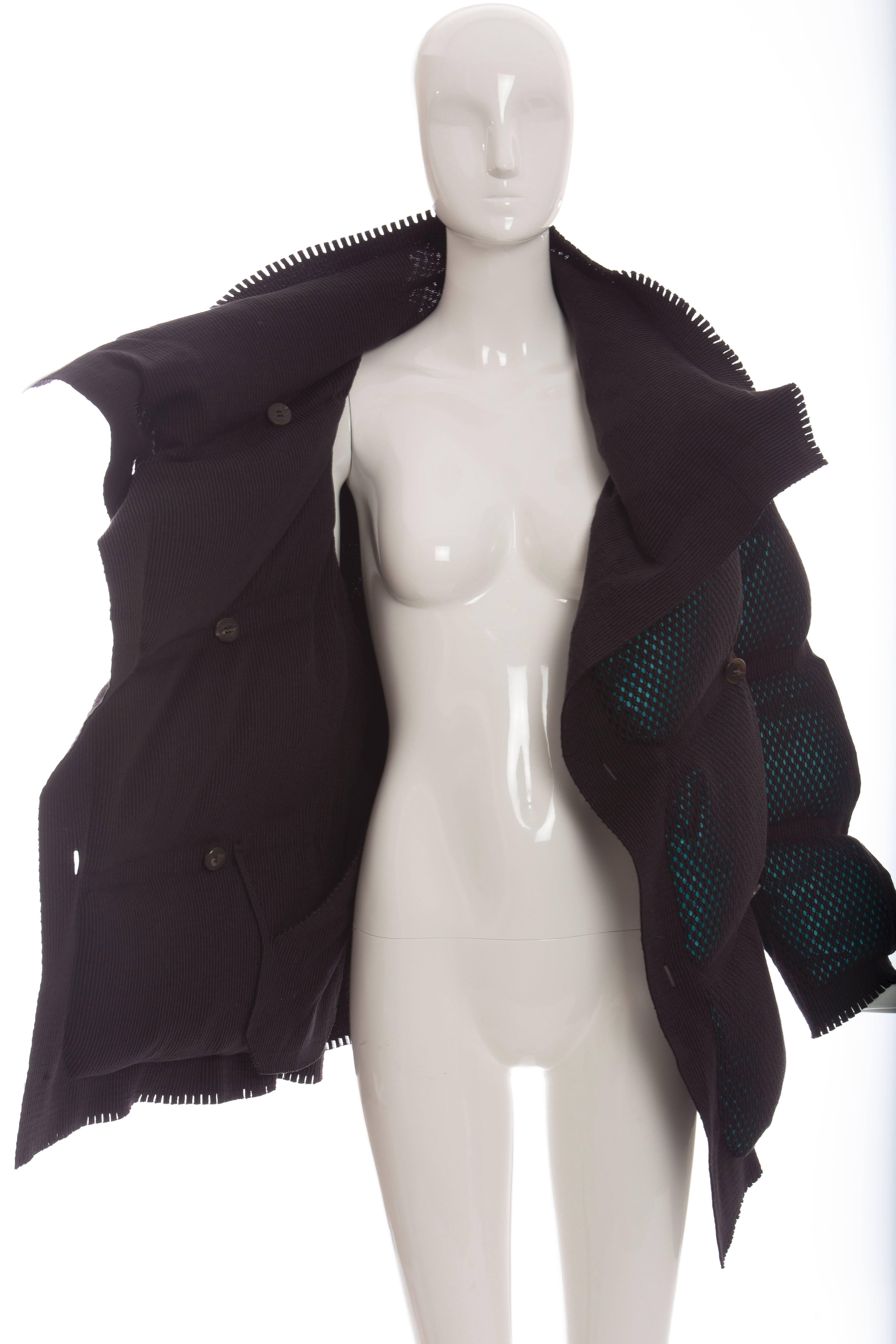 Issey Miyake Open Knit Overlay Puffer Coat, Autumn - Winter 2012 1