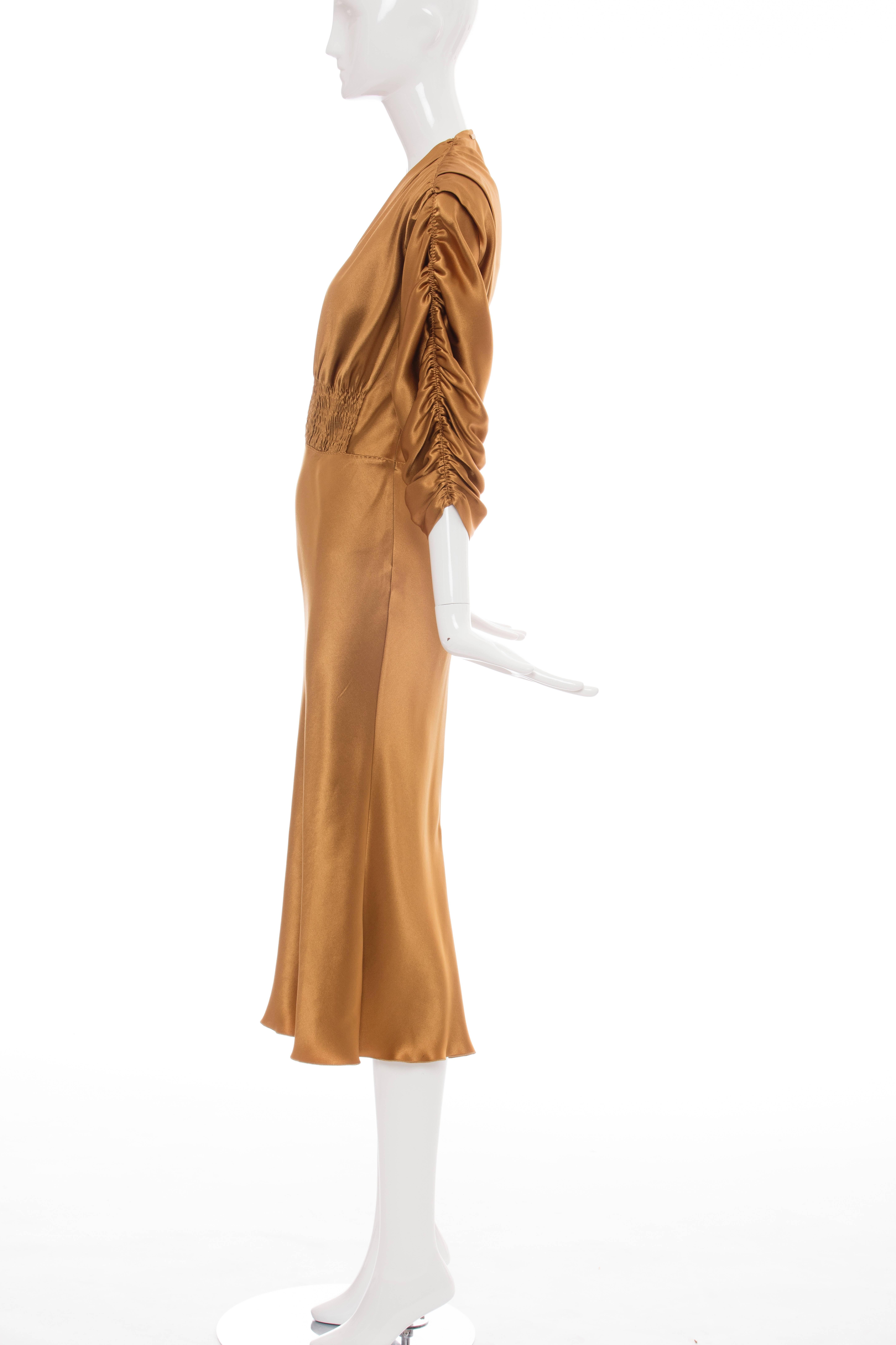 Brown Jean Paul Gaultier Silk Charmeuse Dress, Circa 1990s