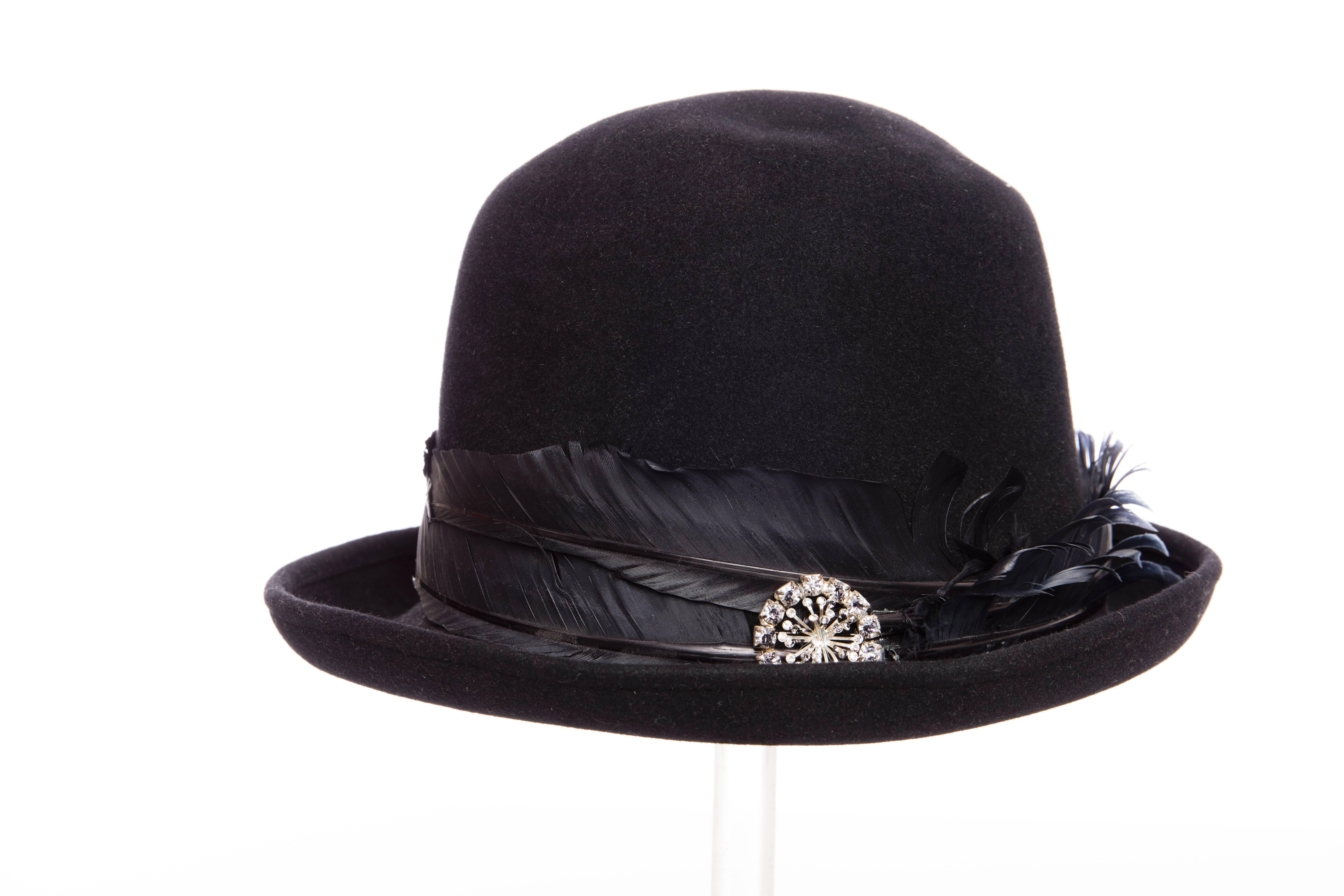 Nero Cappello in lana da uomo Comme des Garcons Homme Plus By Stephen Jones