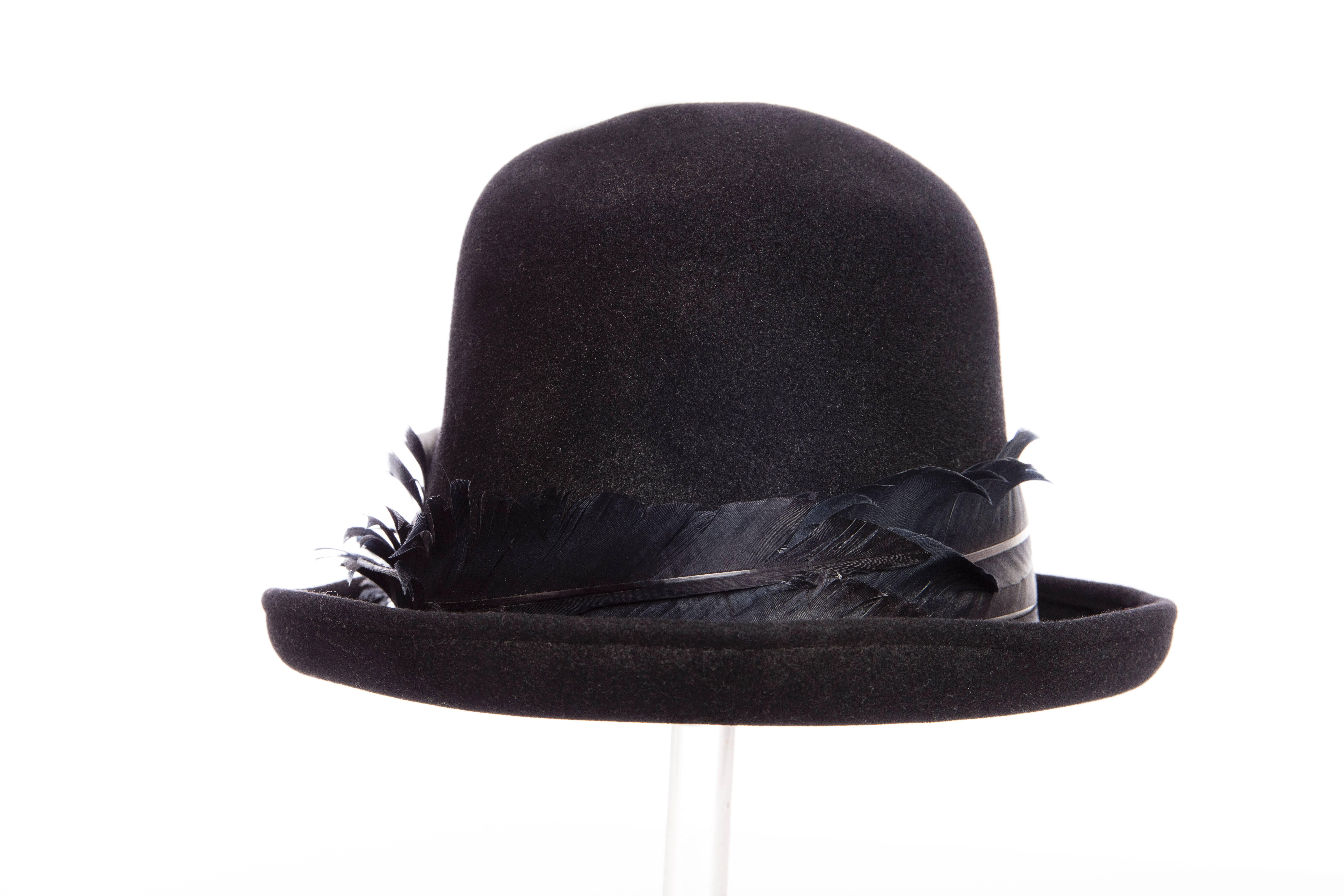Black Comme des Garcons Homme Plus By Stephen Jones Men's Wool Hat