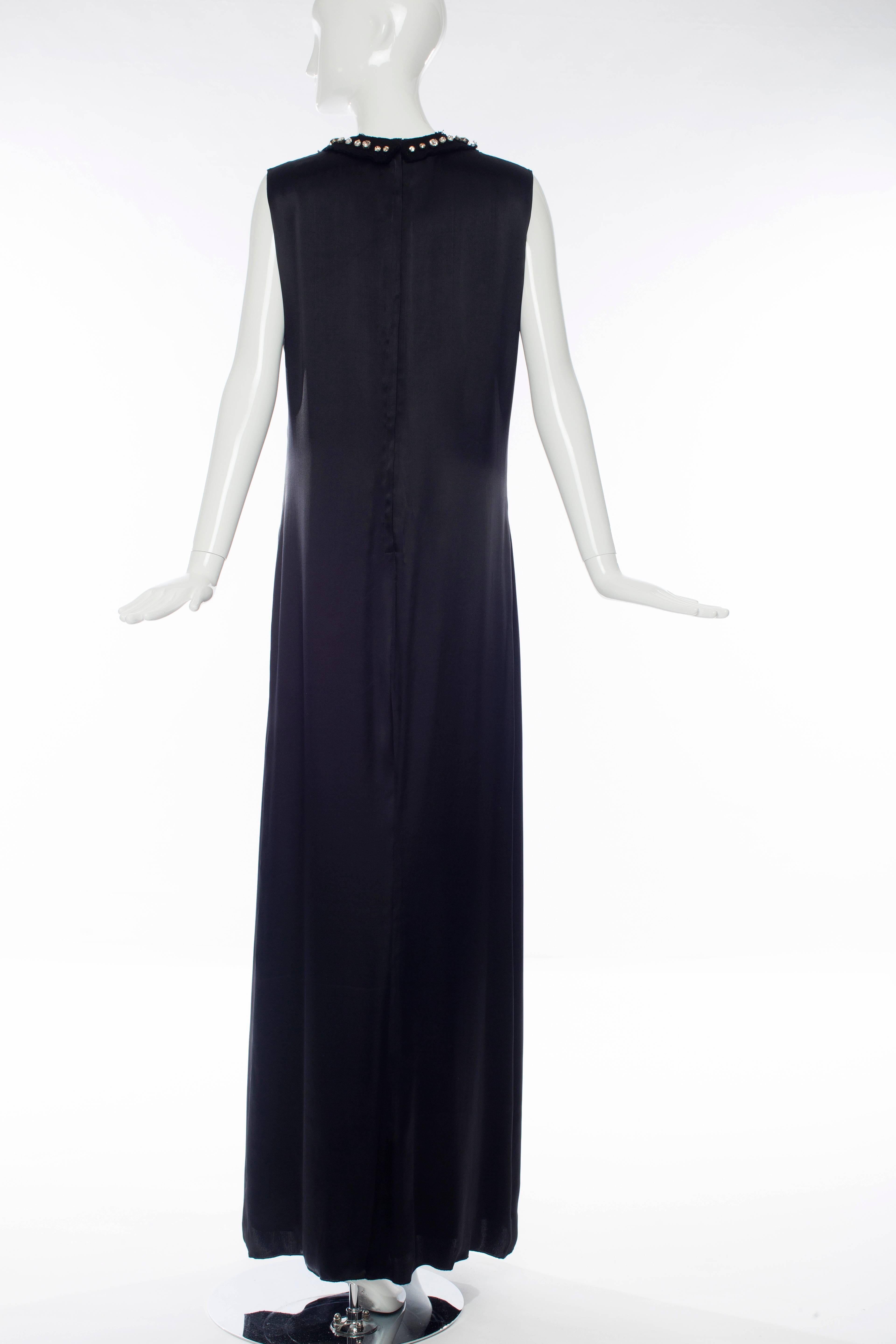 Alber Elbaz For Lanvin Sleeveless Black Viscose Silk Evening Dress, Fall 2007  In Excellent Condition For Sale In Cincinnati, OH