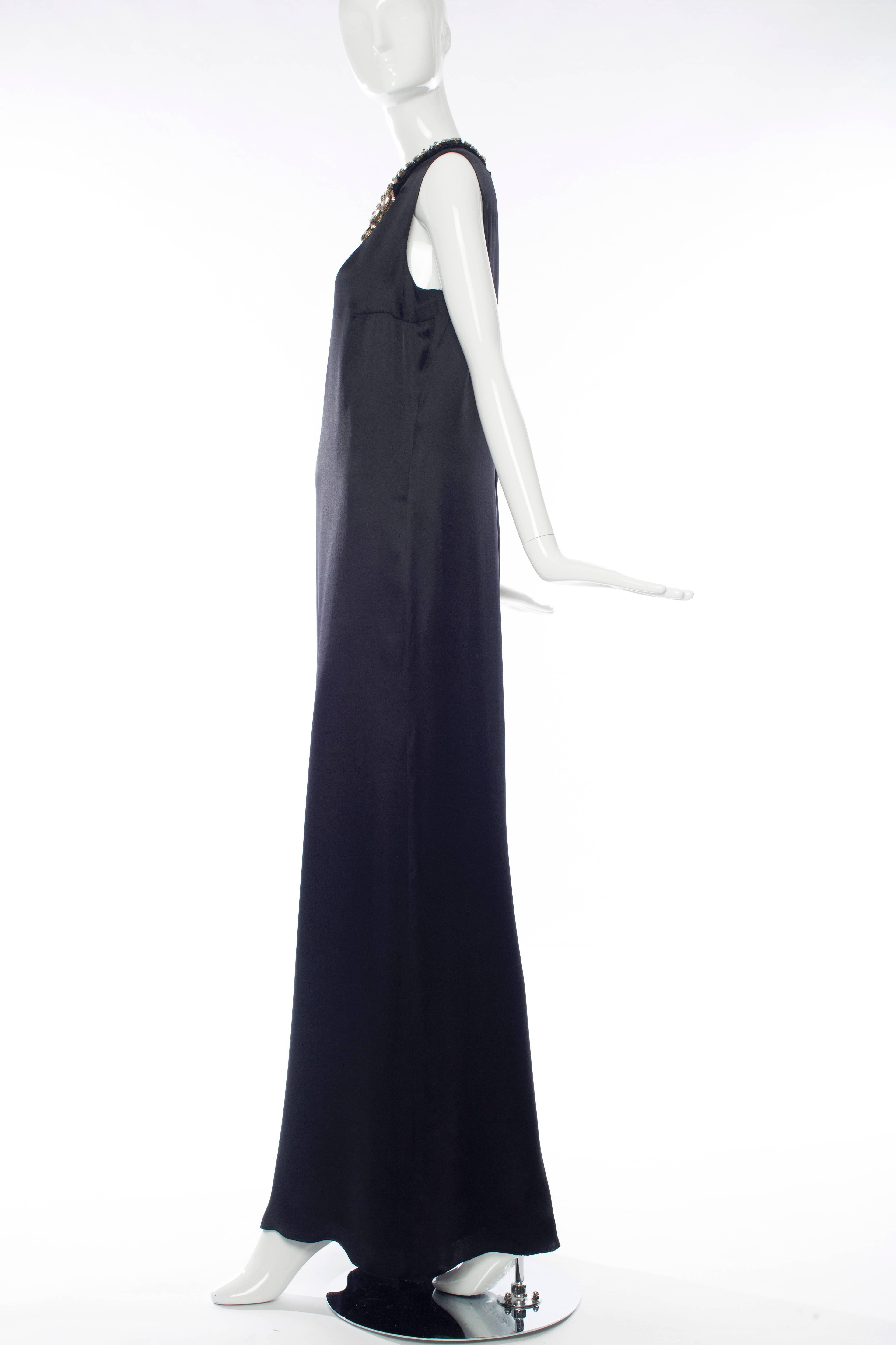 Women's Alber Elbaz For Lanvin Sleeveless Black Viscose Silk Evening Dress, Fall 2007  For Sale