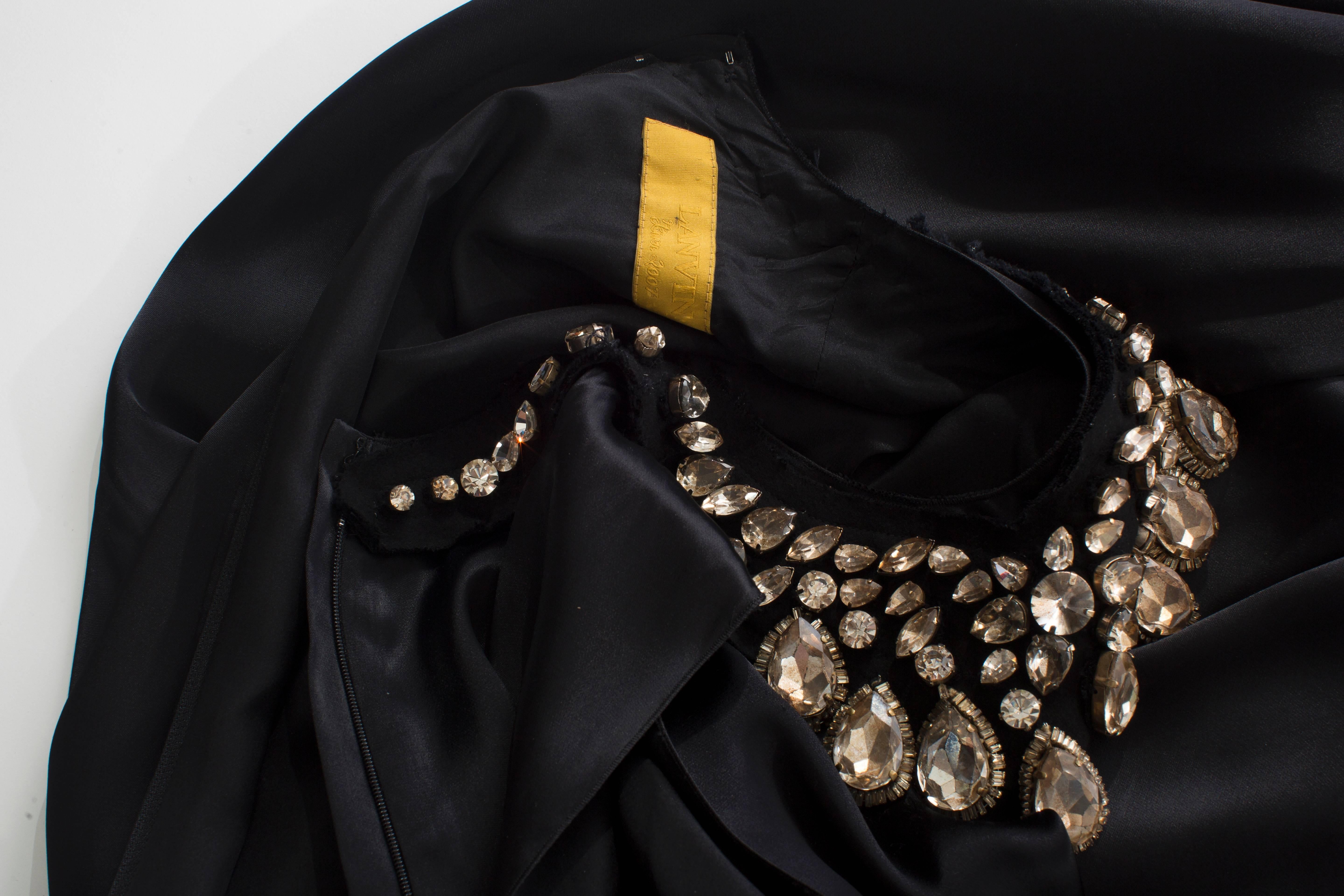 Alber Elbaz For Lanvin Sleeveless Black Viscose Silk Evening Dress, Fall 2007  For Sale 2