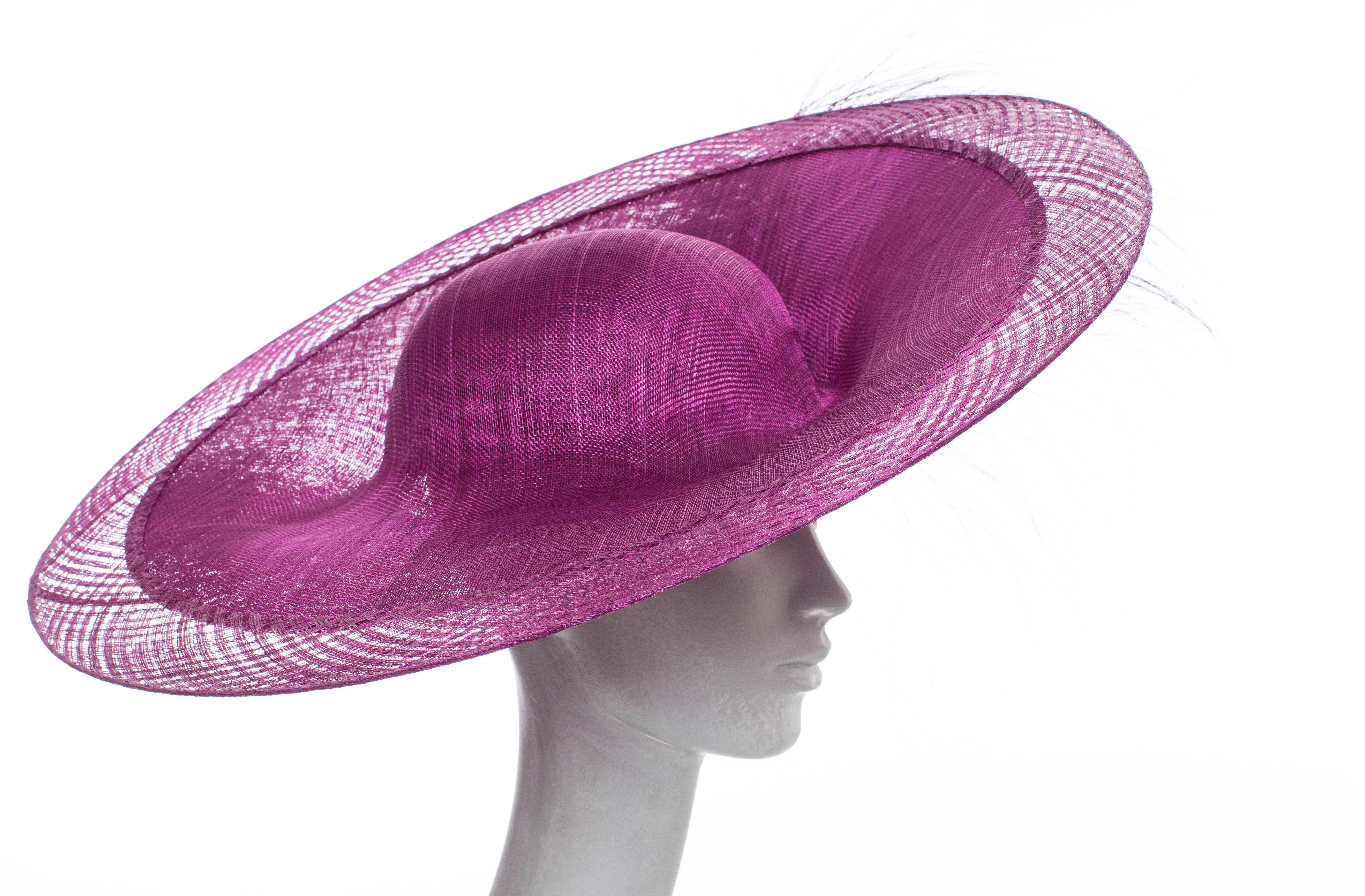 Philip Treacy Sinamay Beistellhut aus Schilfrohr (Grau)