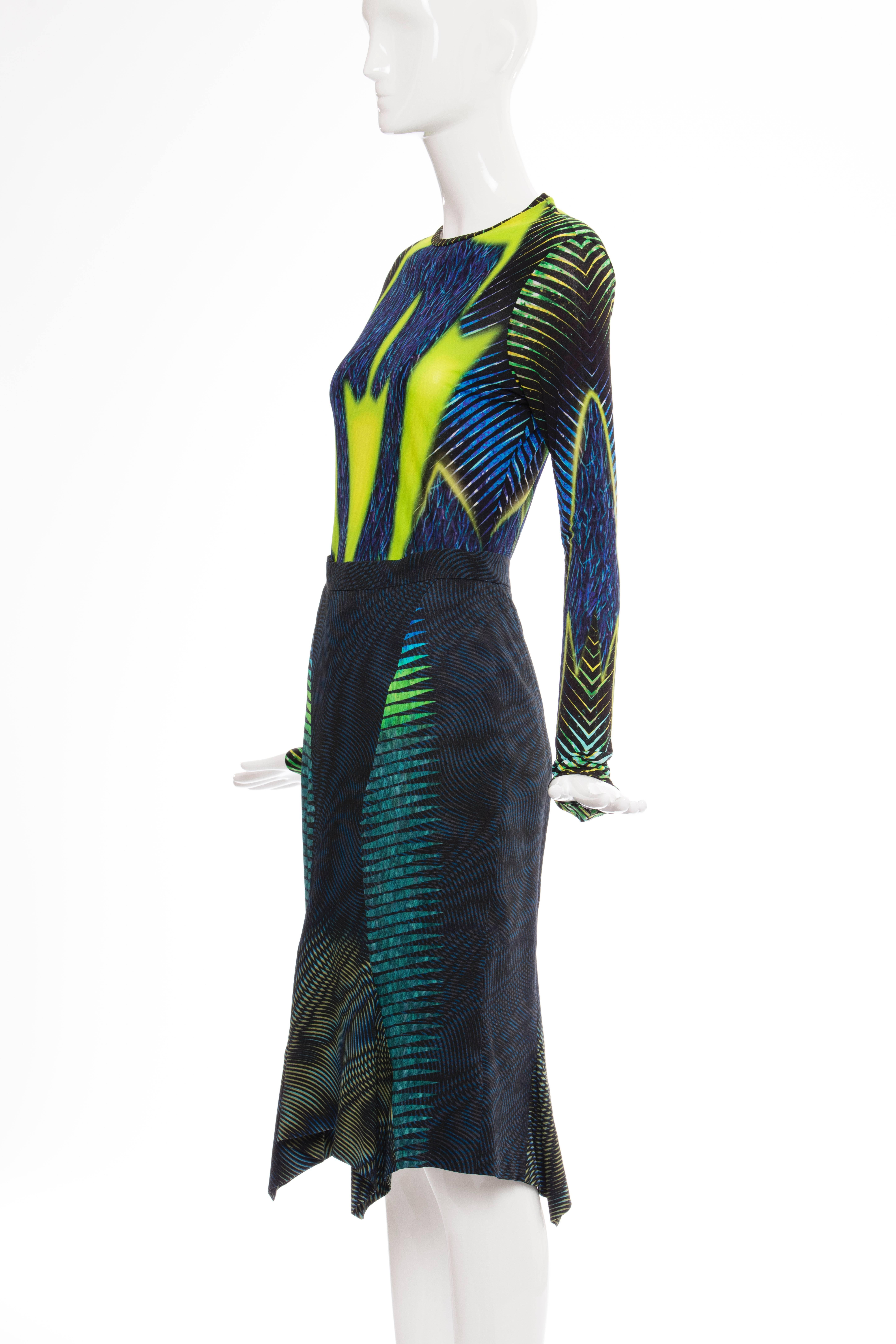Black Peter Pilotto Graphic Printed Skirt Suit, Fall 2012 For Sale