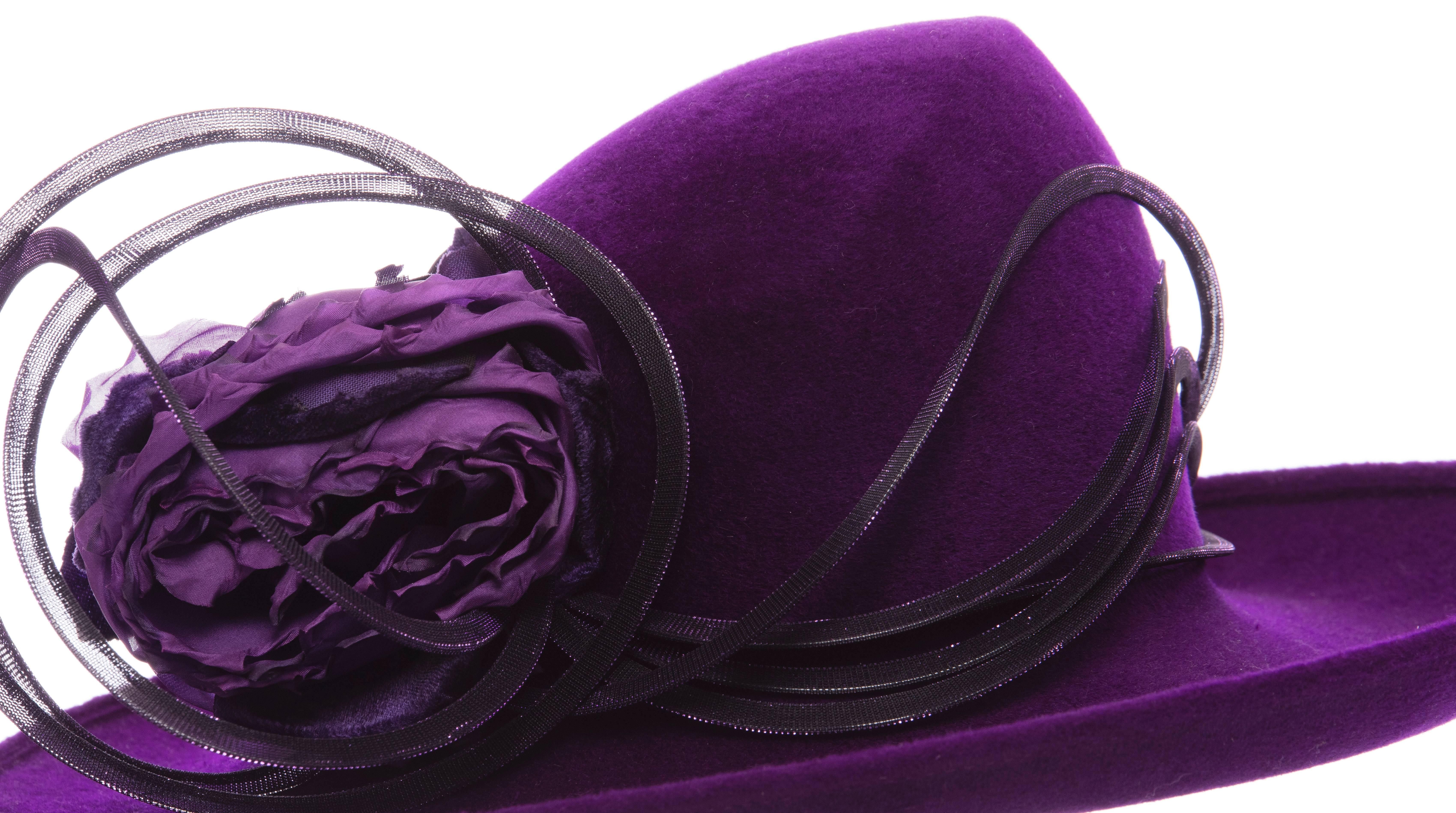 Women's Philip Treacy Wool Hat With Mesh Metallic Accents