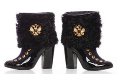 Chanel Paris-Moscow Metiers d'Art Patent Leather and Shearling Boots, Fall 2009