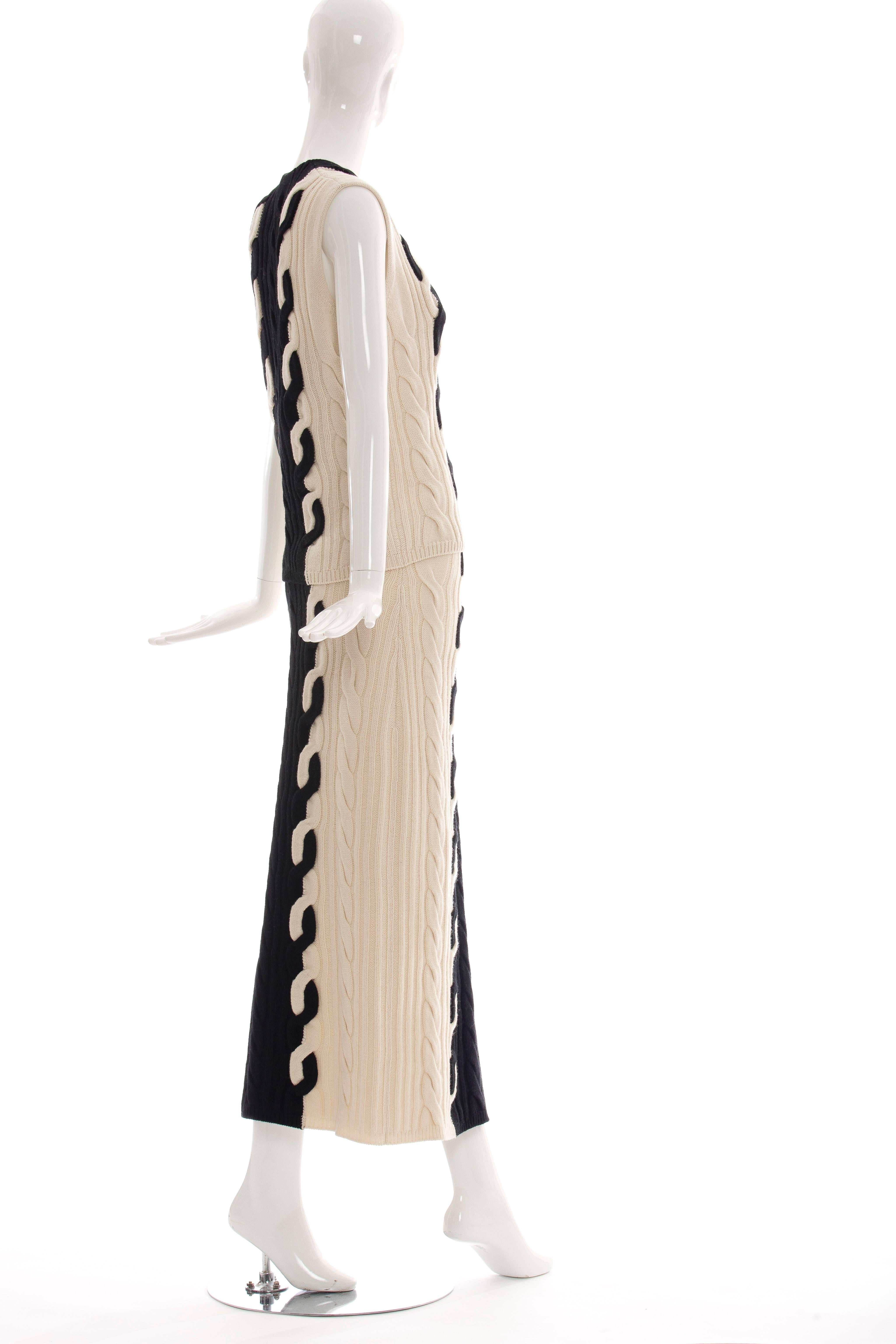 Christian Dior By Raf Simons Cable Knit Skirt Suit, Fall 2013 In Excellent Condition In Cincinnati, OH