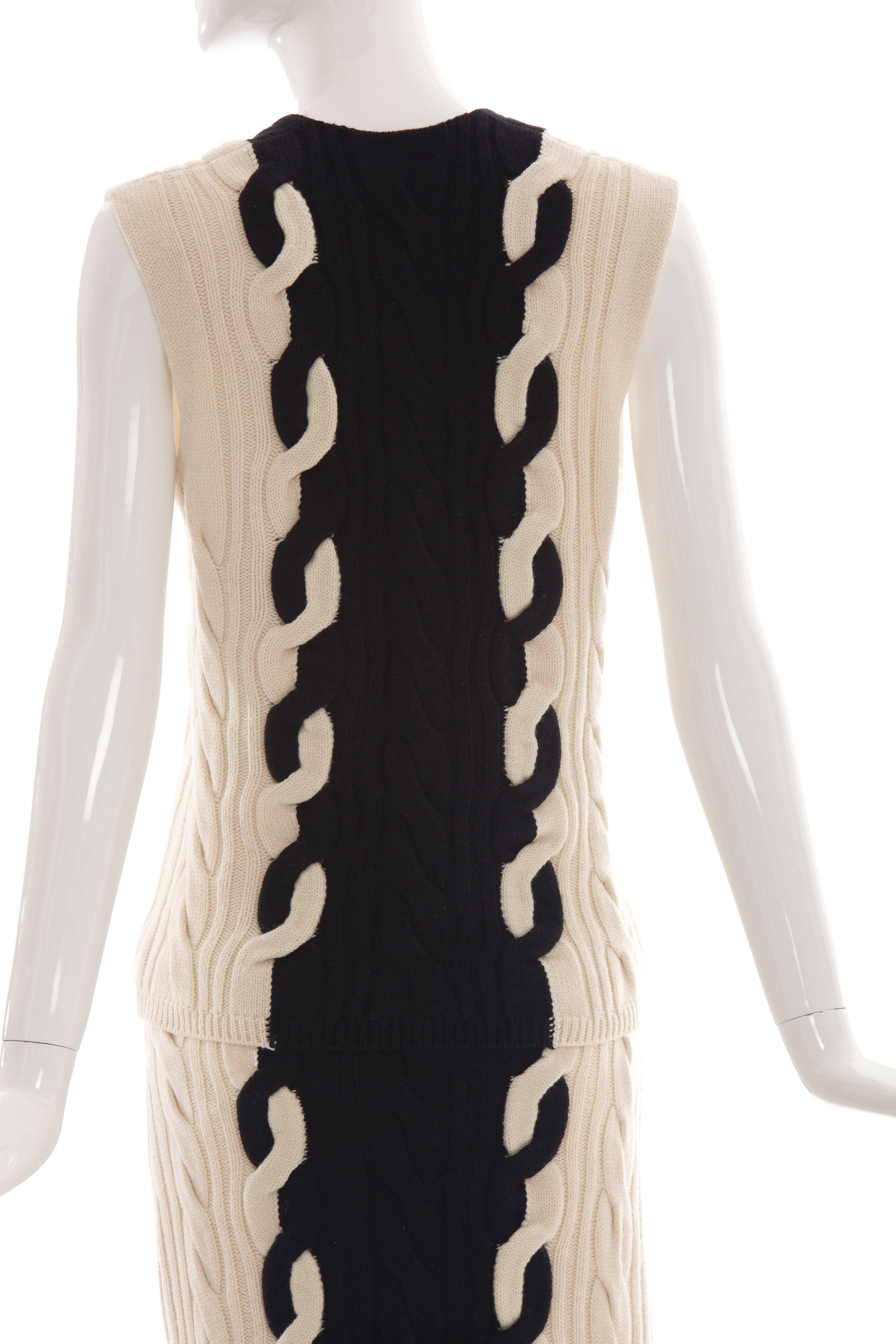 Christian Dior By Raf Simons Cable Knit Skirt Suit, Fall 2013 1