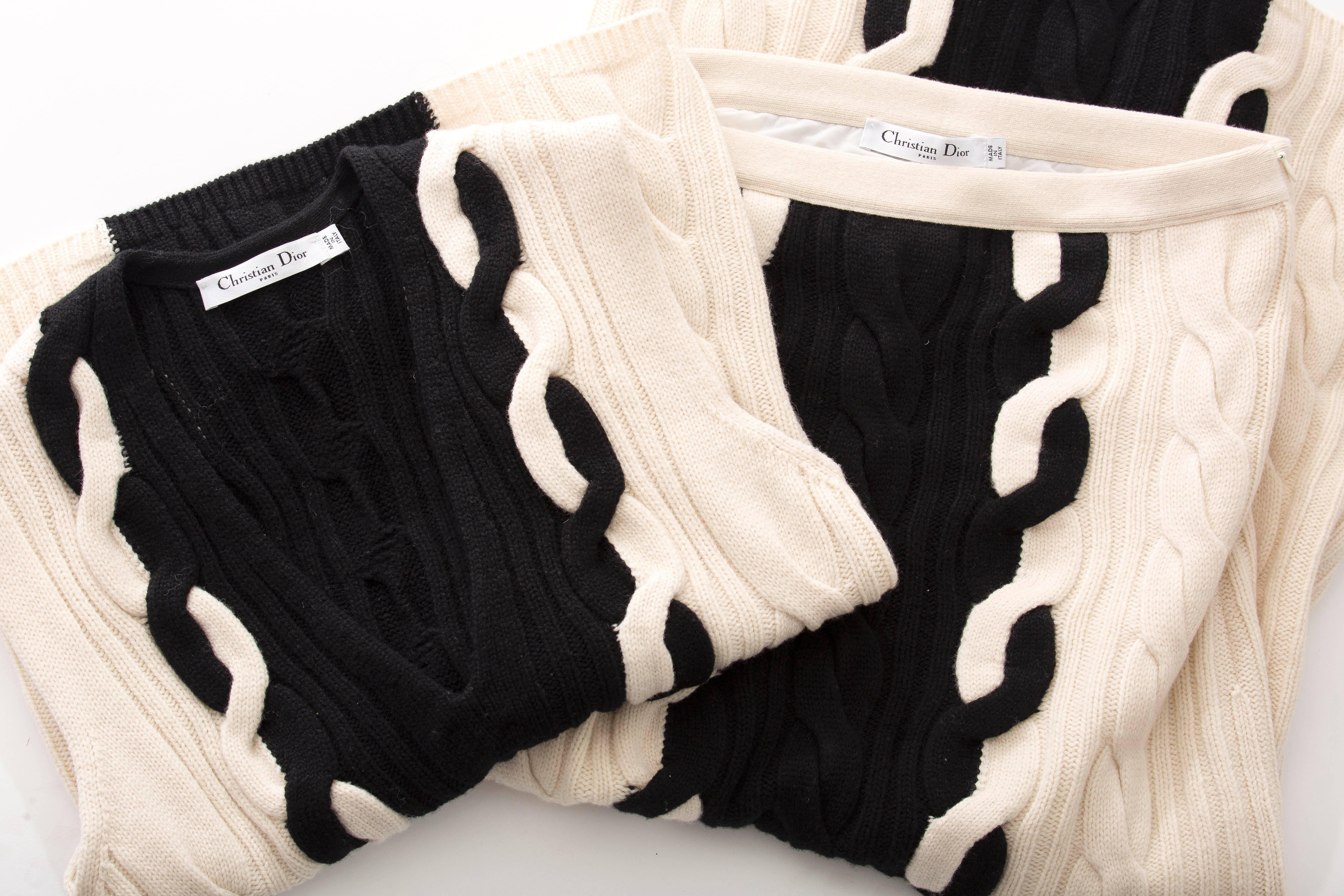 Christian Dior By Raf Simons Cable Knit Skirt Suit, Fall 2013 2