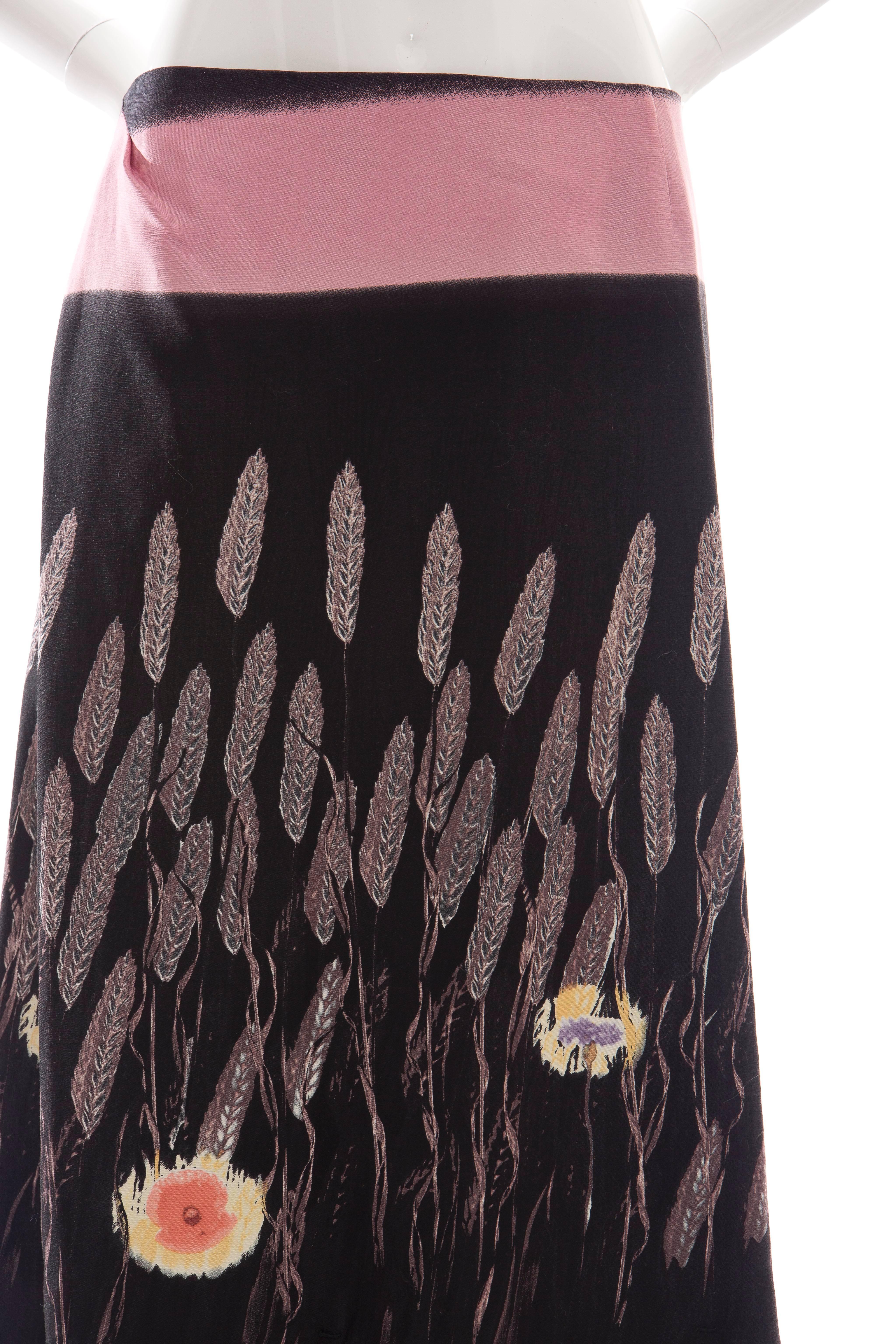 Black Prada Cotton - Silk Lightweight Skirt, Spring - Summer 1998