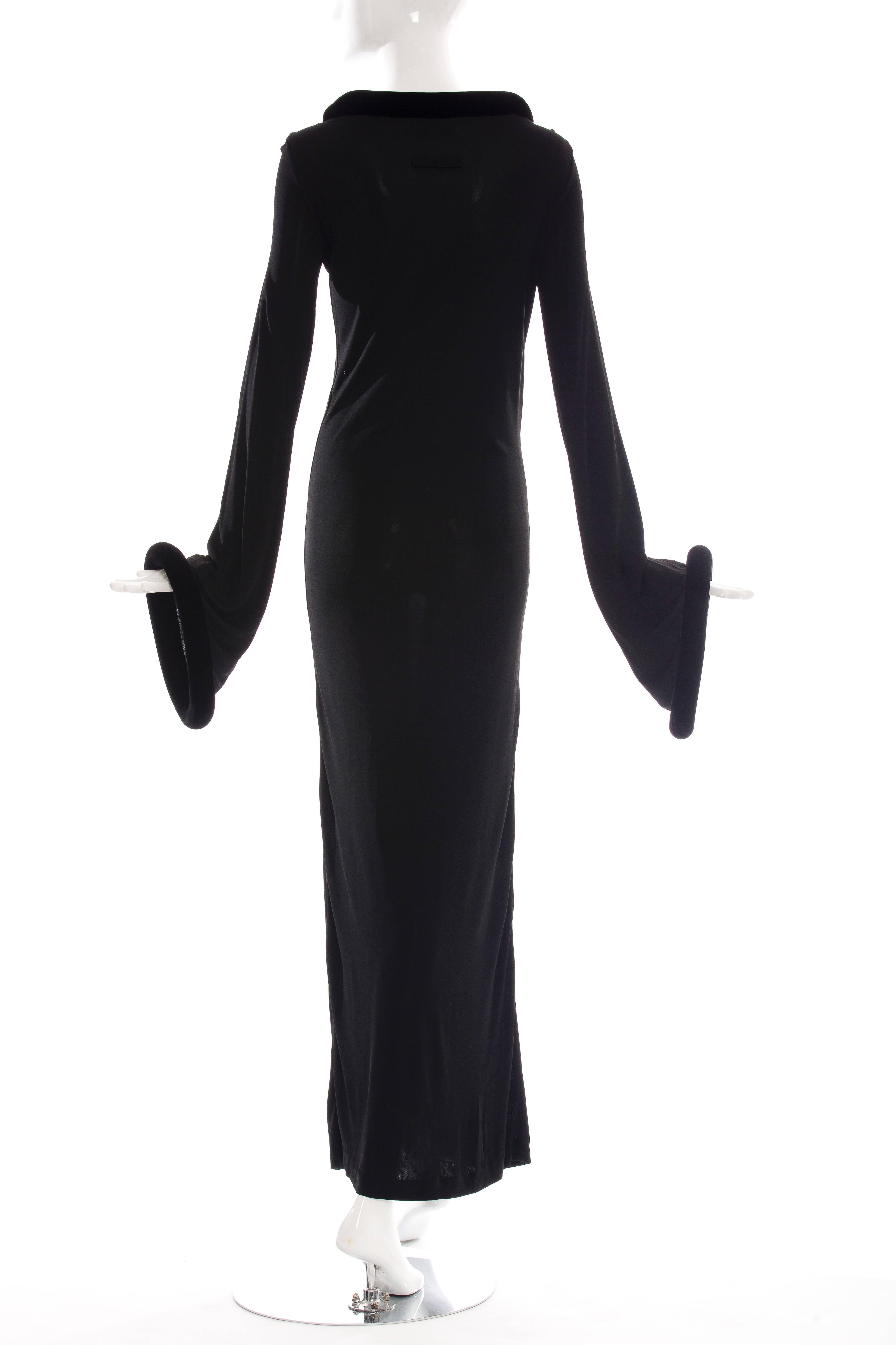 Jean Paul Gaultier Black Long Evening Dress, Circa 1995 In Excellent Condition In Cincinnati, OH
