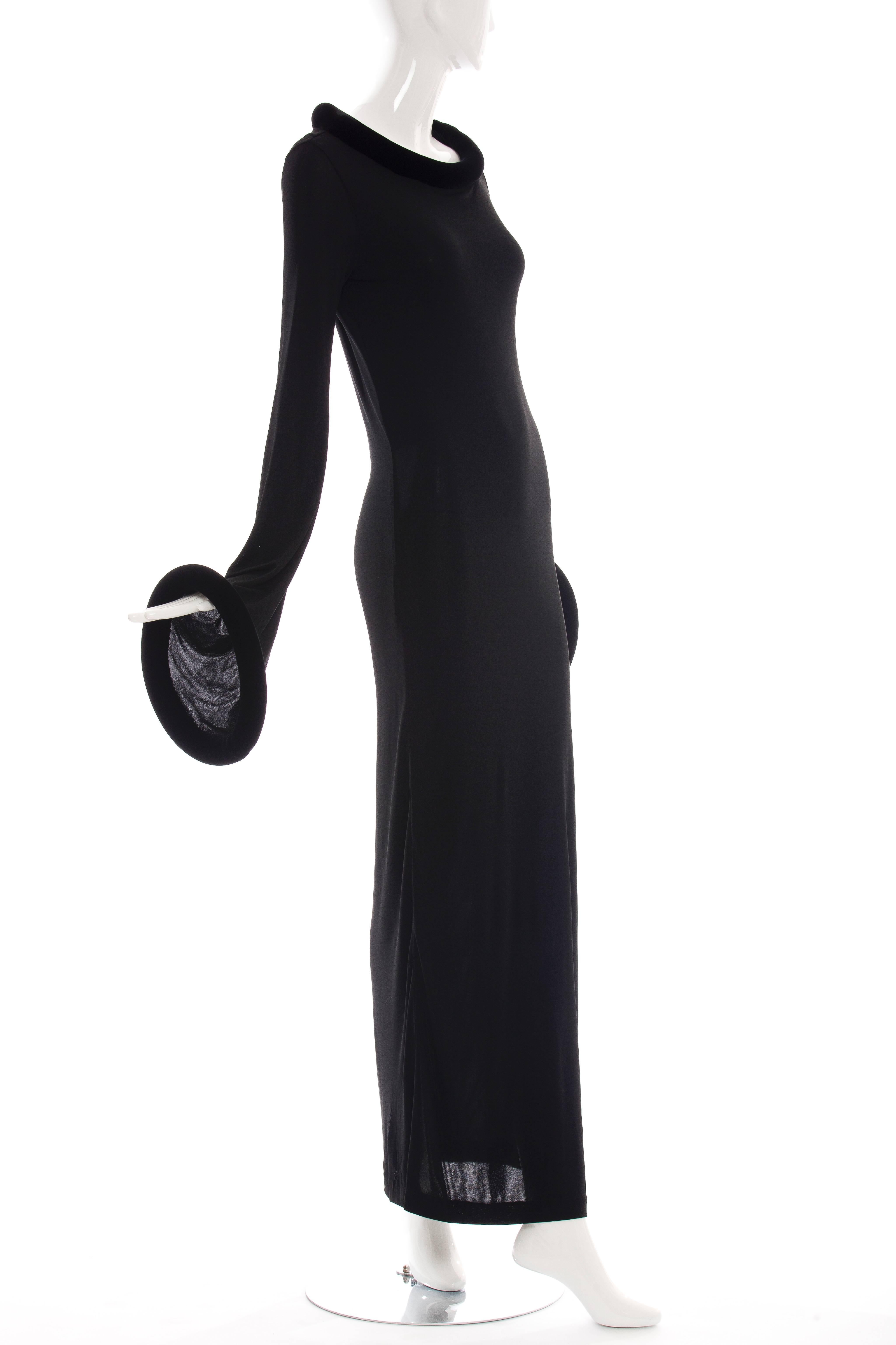 Women's Jean Paul Gaultier Black Long Evening Dress, Circa 1995