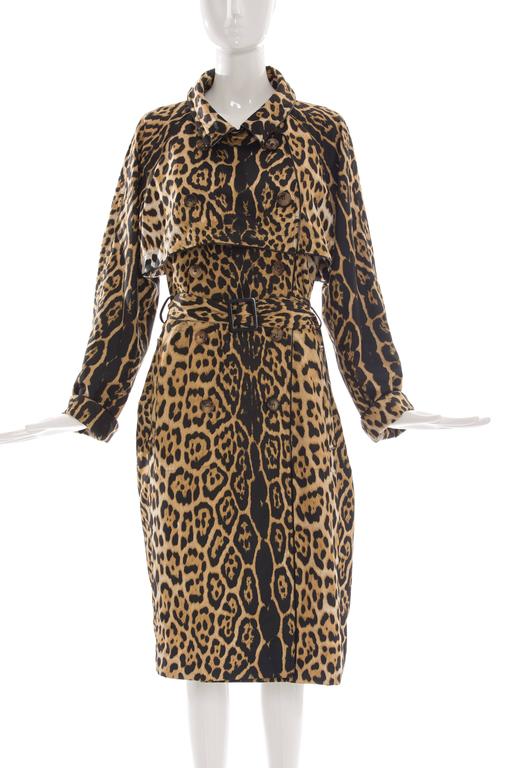 Yves Saint Laurent By Stefano Pilati Leopard Trench Coat, Circa 2005 at ...