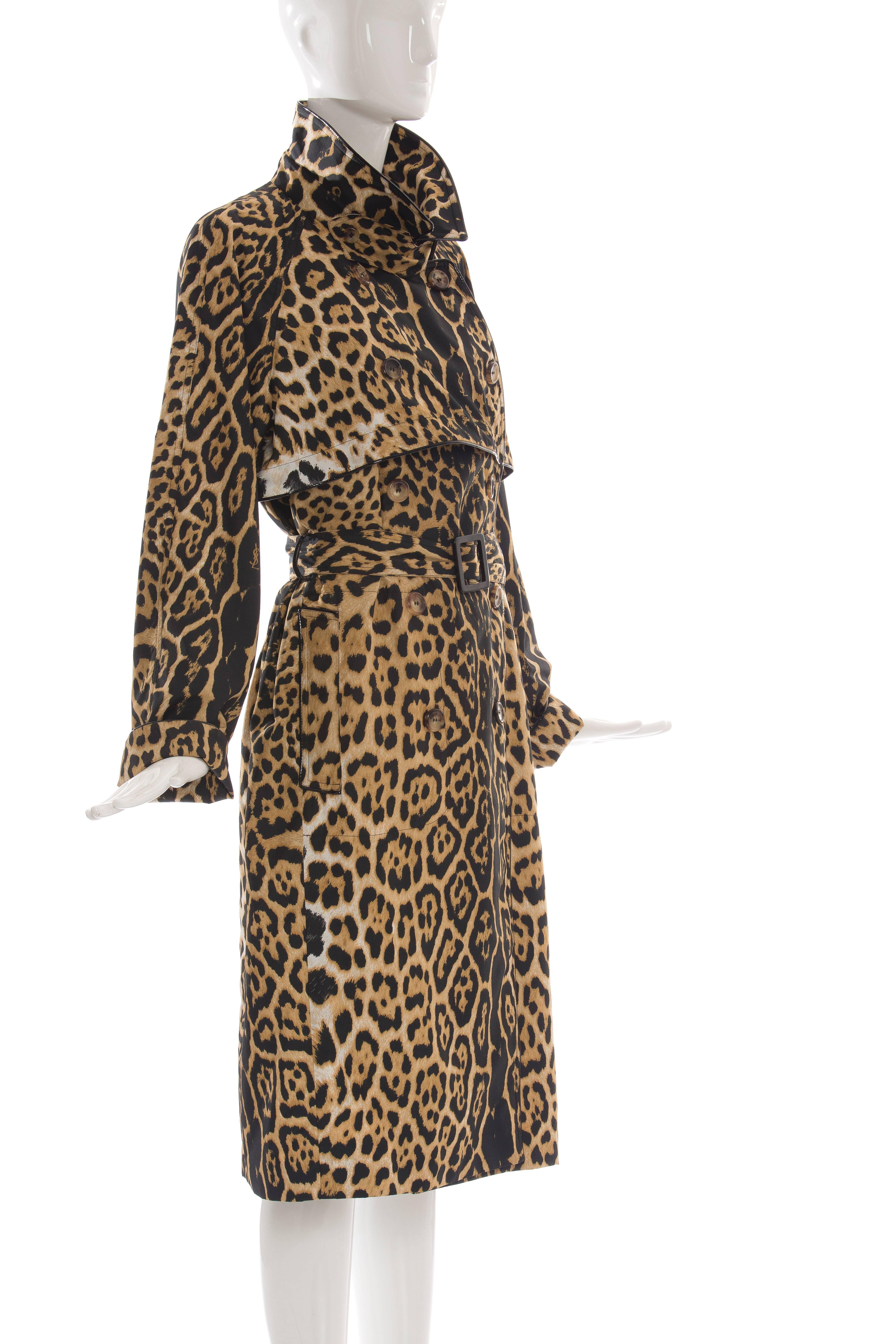 Women's Yves Saint Laurent By Stefano Pilati Leopard Trench Coat, Circa 2005