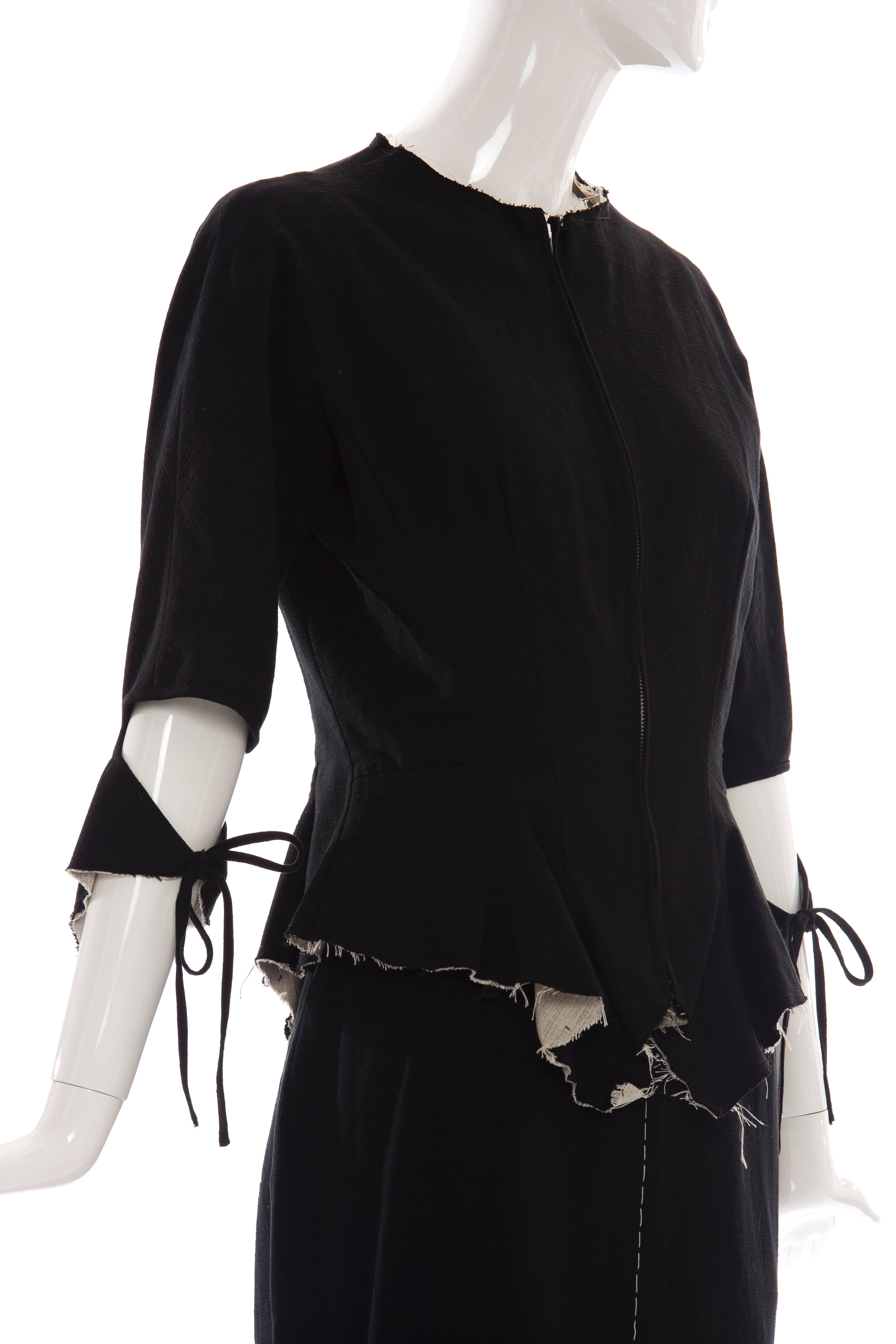 Yohji Yamamoto Black Cotton Skirt Suit, Spring - Summer 2000 3