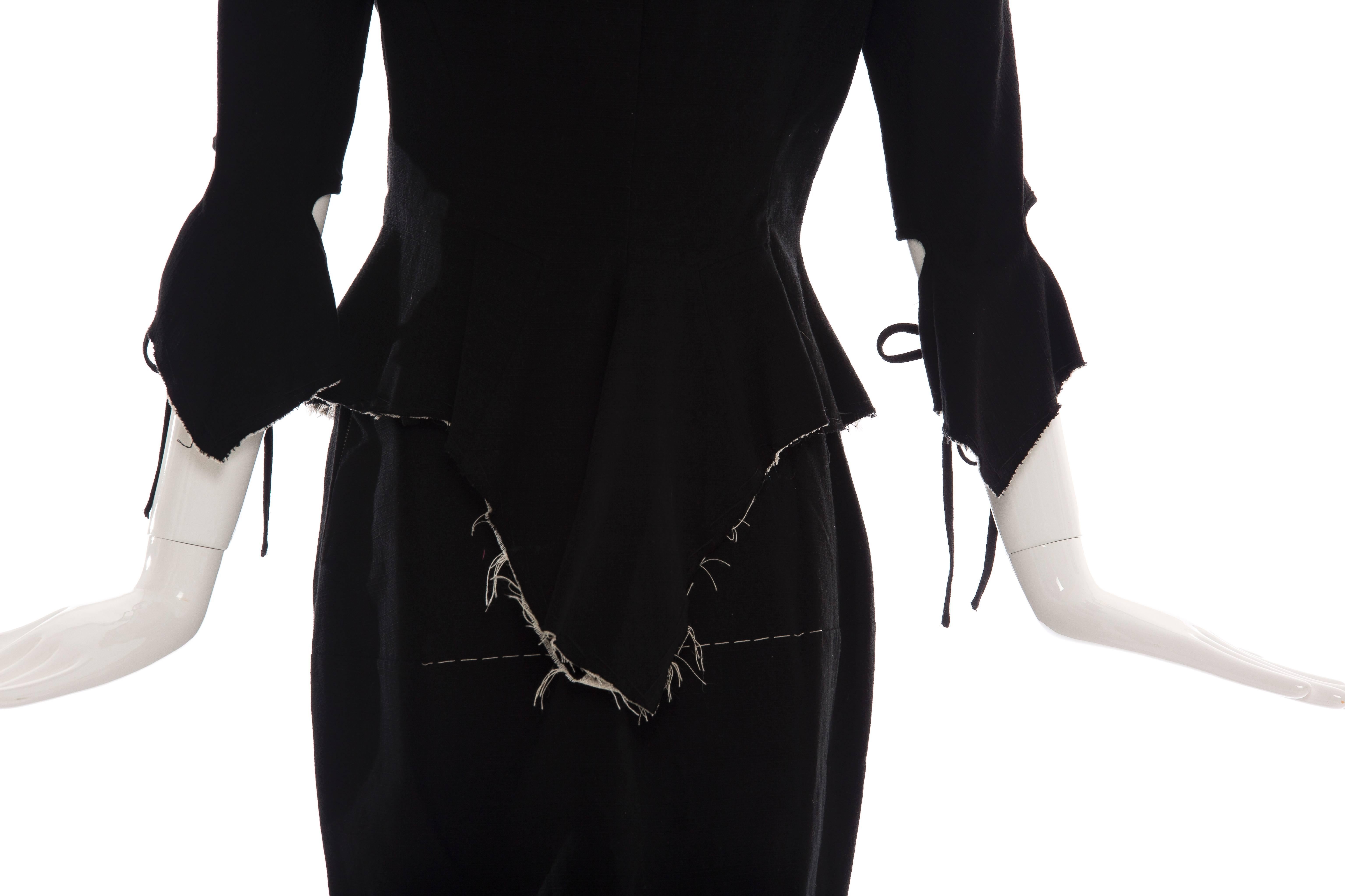 Yohji Yamamoto Black Cotton Skirt Suit, Spring - Summer 2000 5