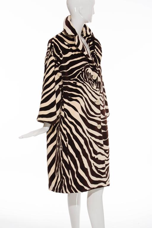 Dolce and Gabbana Cotton Velvet Zebra Print Coat, Autumn - Winter 1996 ...