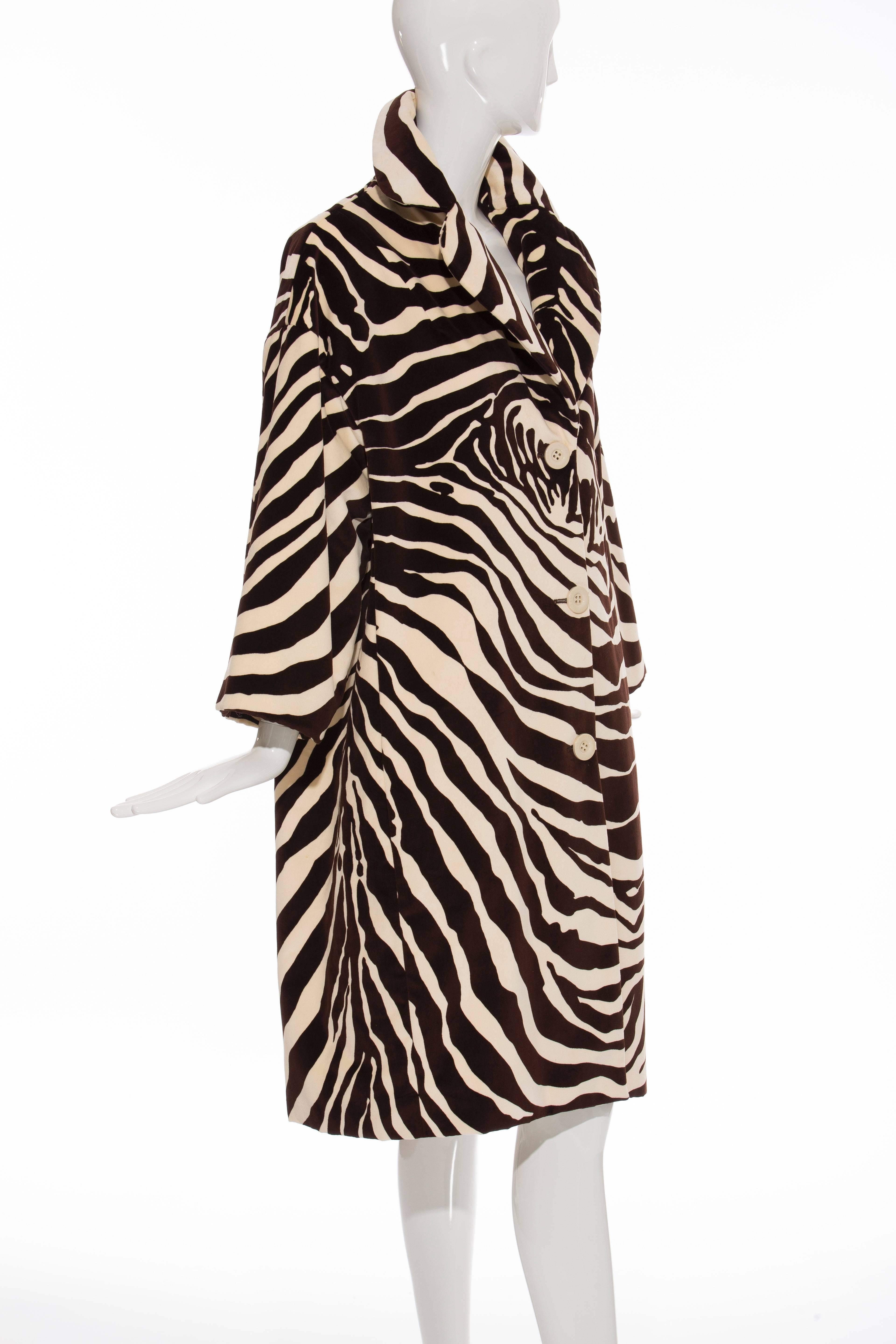 Black Dolce & Gabbana Cotton Velvet Zebra Print Coat, Autumn - Winter 1996