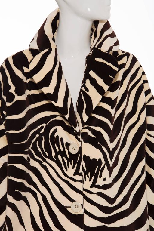 Dolce and Gabbana Cotton Velvet Zebra Print Coat, Autumn - Winter 1996 ...