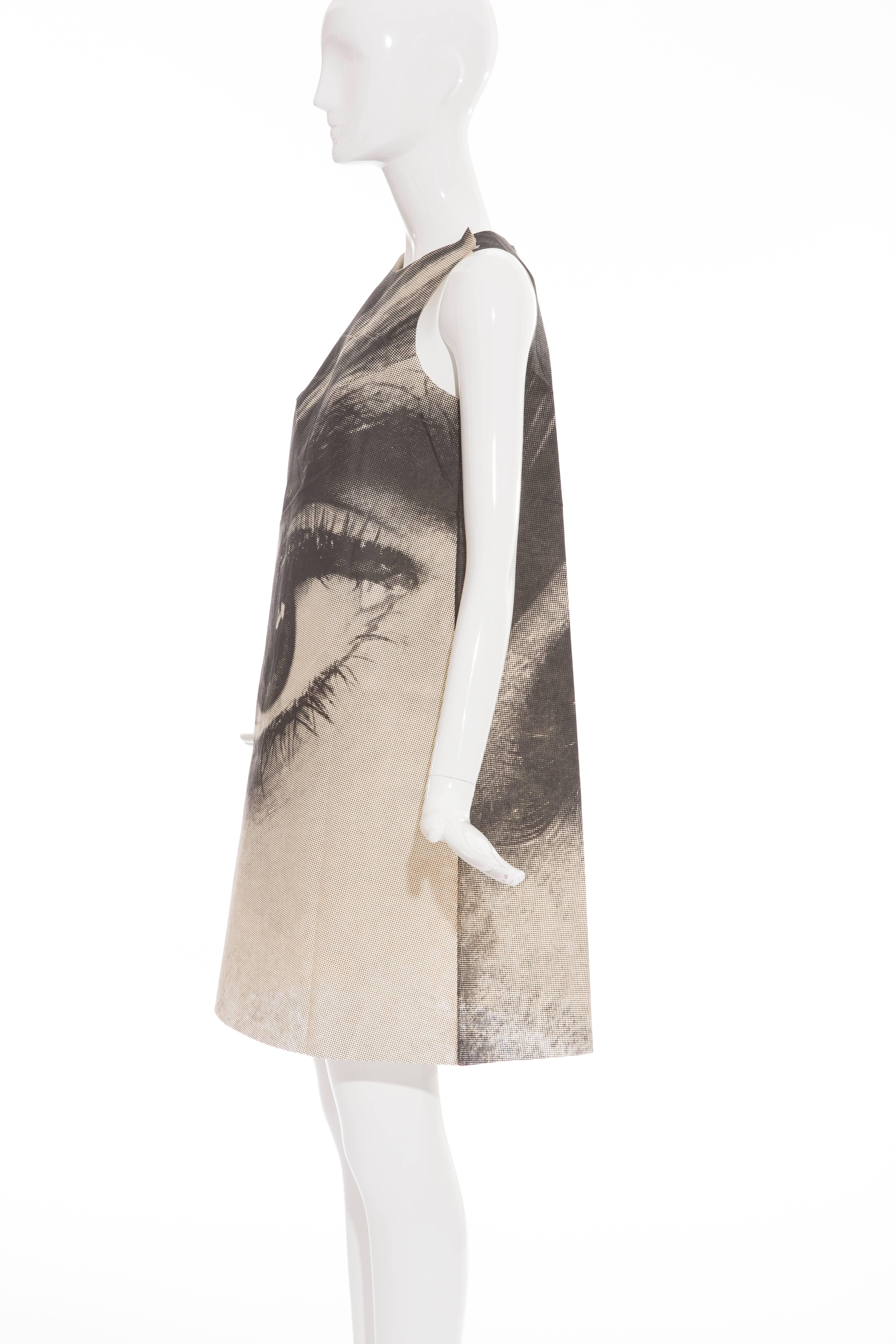 Gray London Series Paper Dress Designed by Harry Gordon Mystic Eye, Circa 1960's