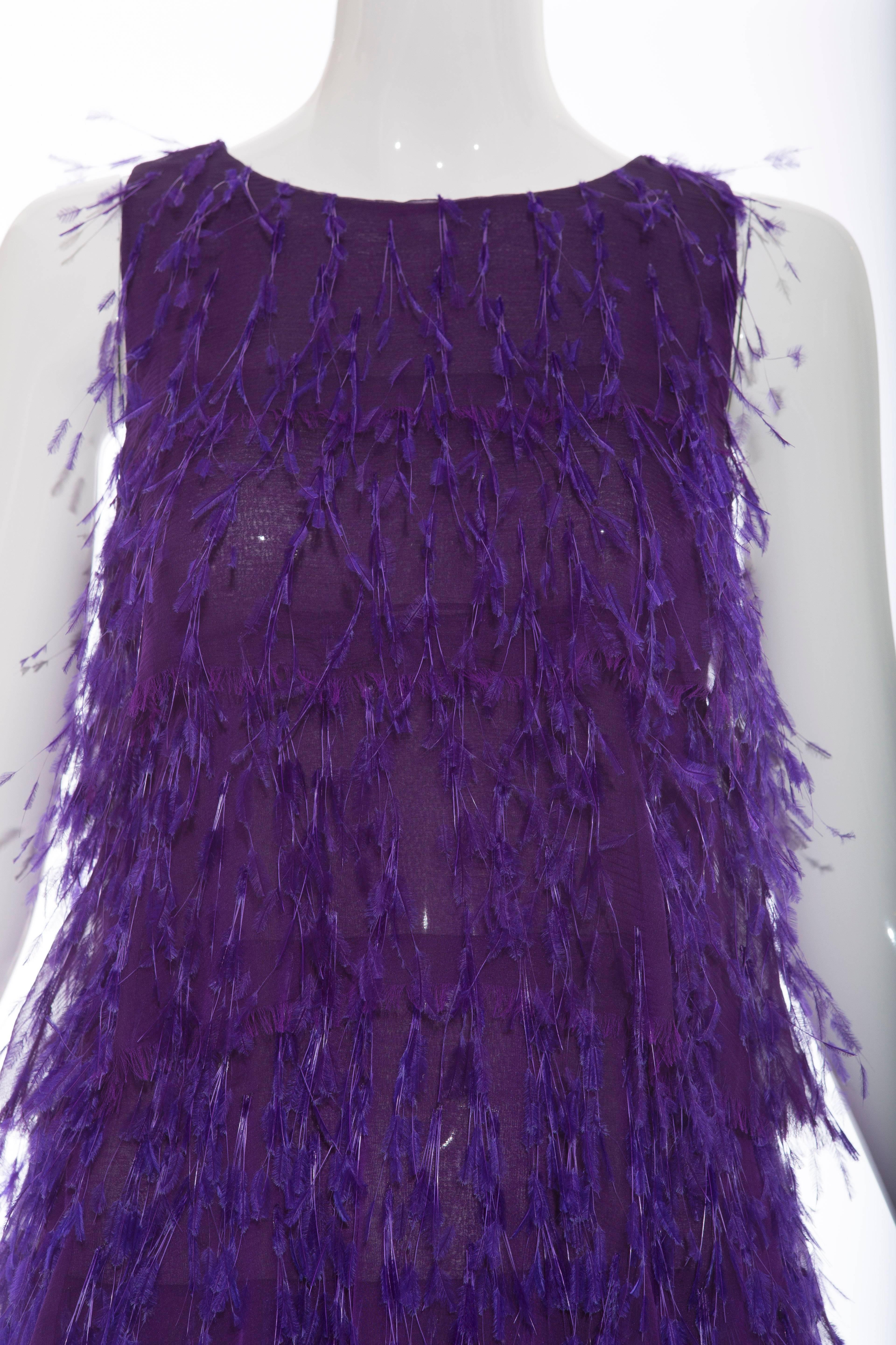 Chado Ralph Rucci Silk Dress With Feather Detail, Fall 2013 1