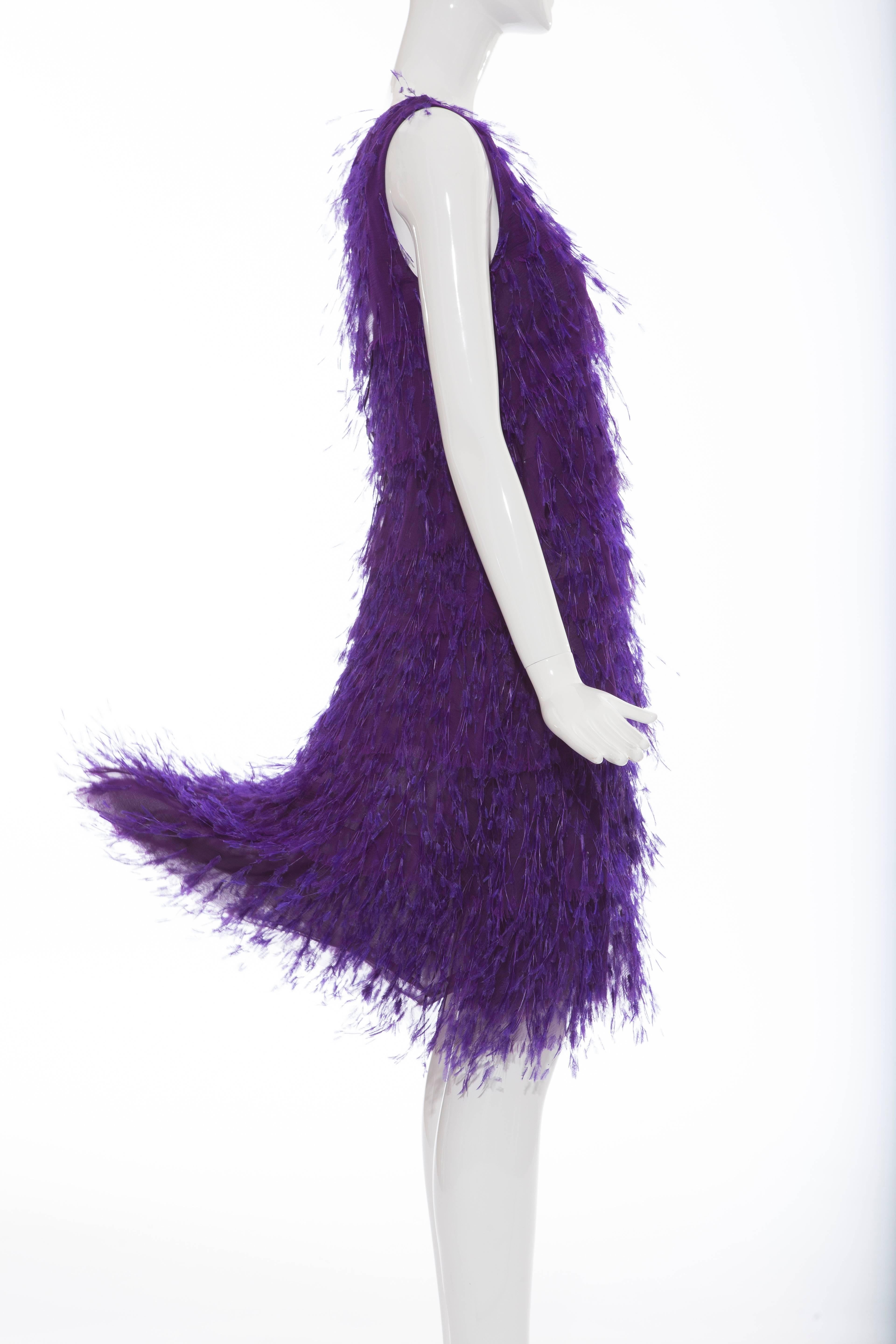 Chado Ralph Rucci Silk Dress With Feather Detail, Fall 2013 2