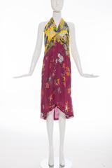 Dries Van Noten Floral Silk Chiffon Halter Dress, Spring - Summer 2008
