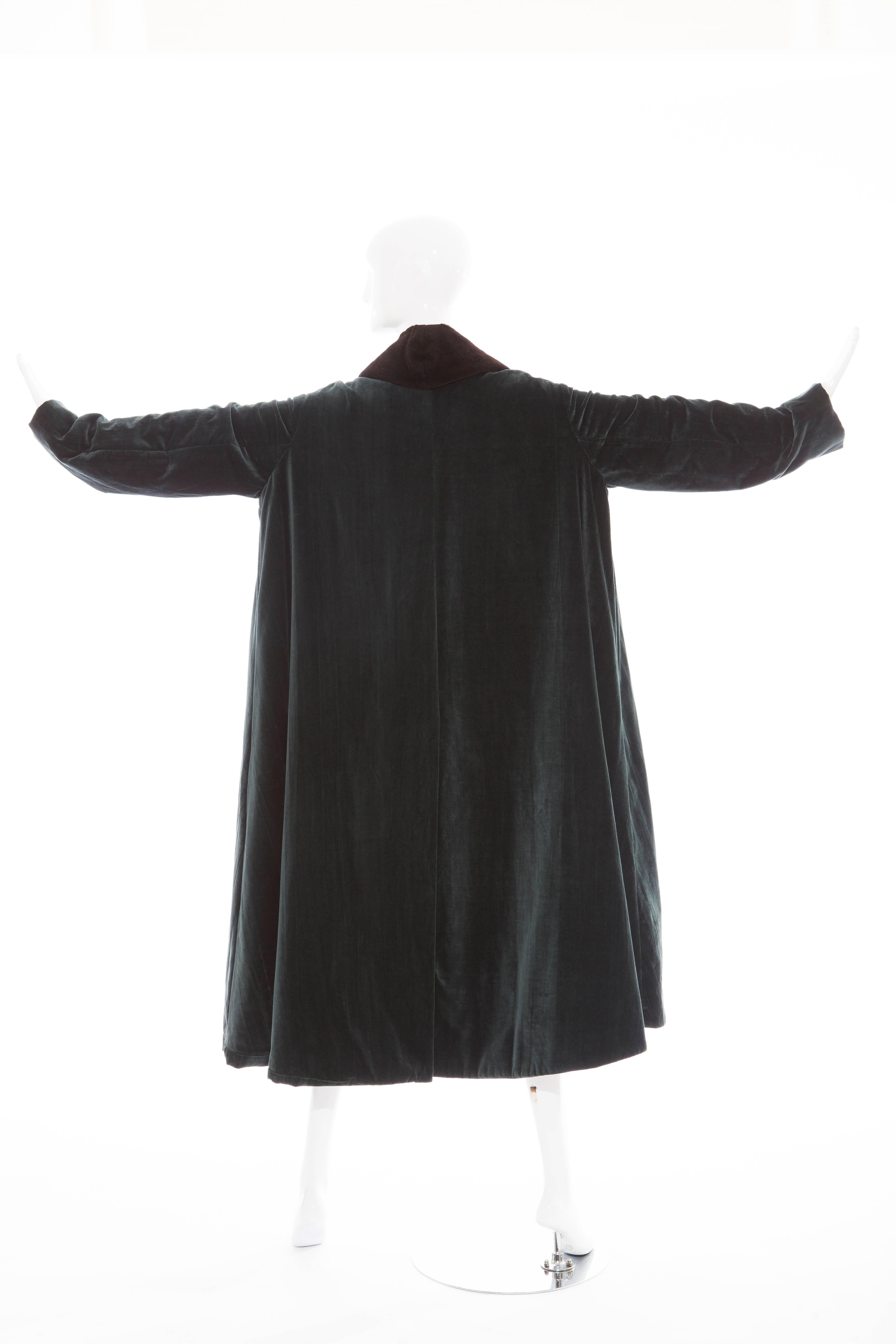 Romeo Gigli Cotton Velvet Swing Coat With Embellished Tassels, Fall 1994 In Excellent Condition In Cincinnati, OH