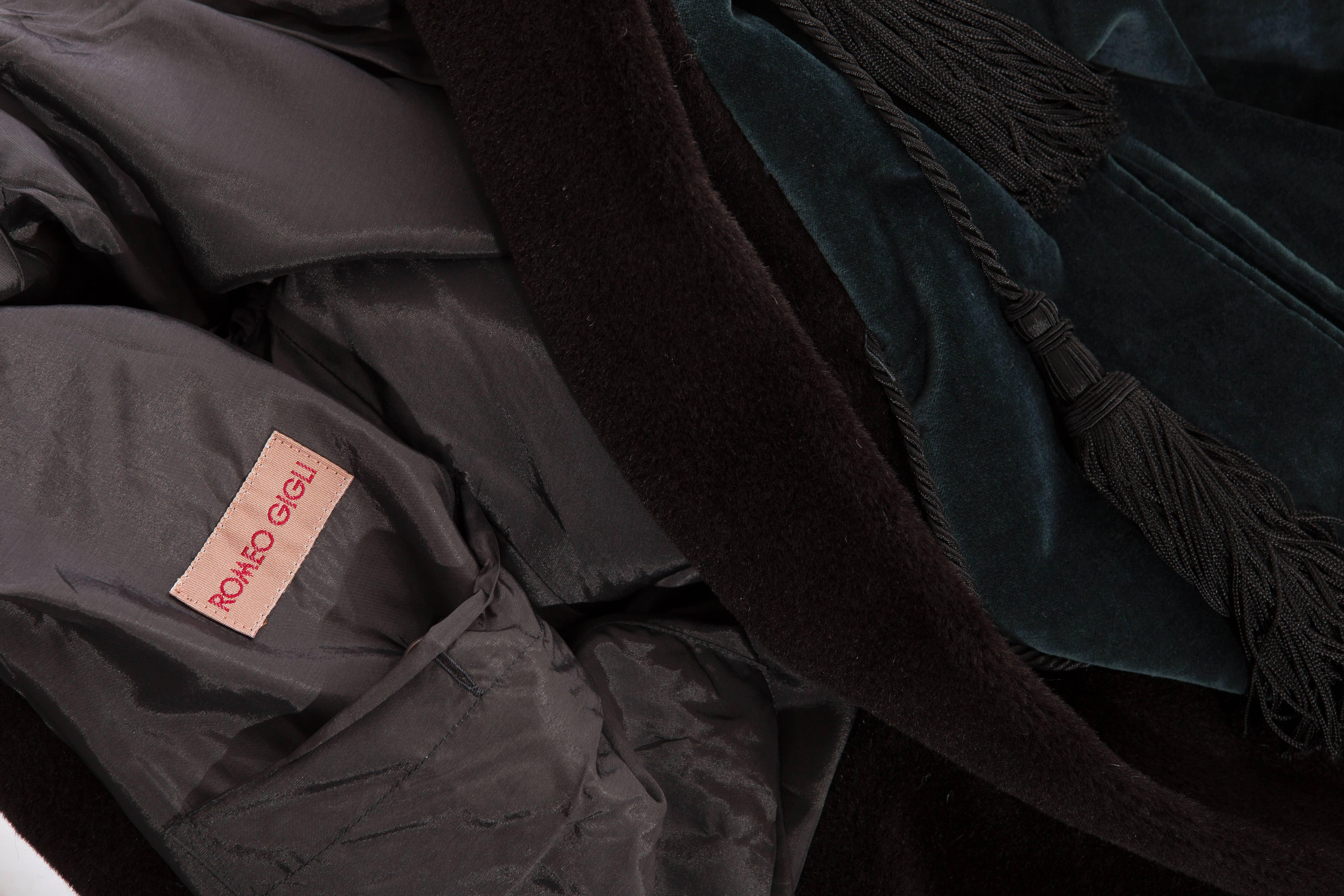 Romeo Gigli Cotton Velvet Swing Coat With Embellished Tassels, Fall 1994 4