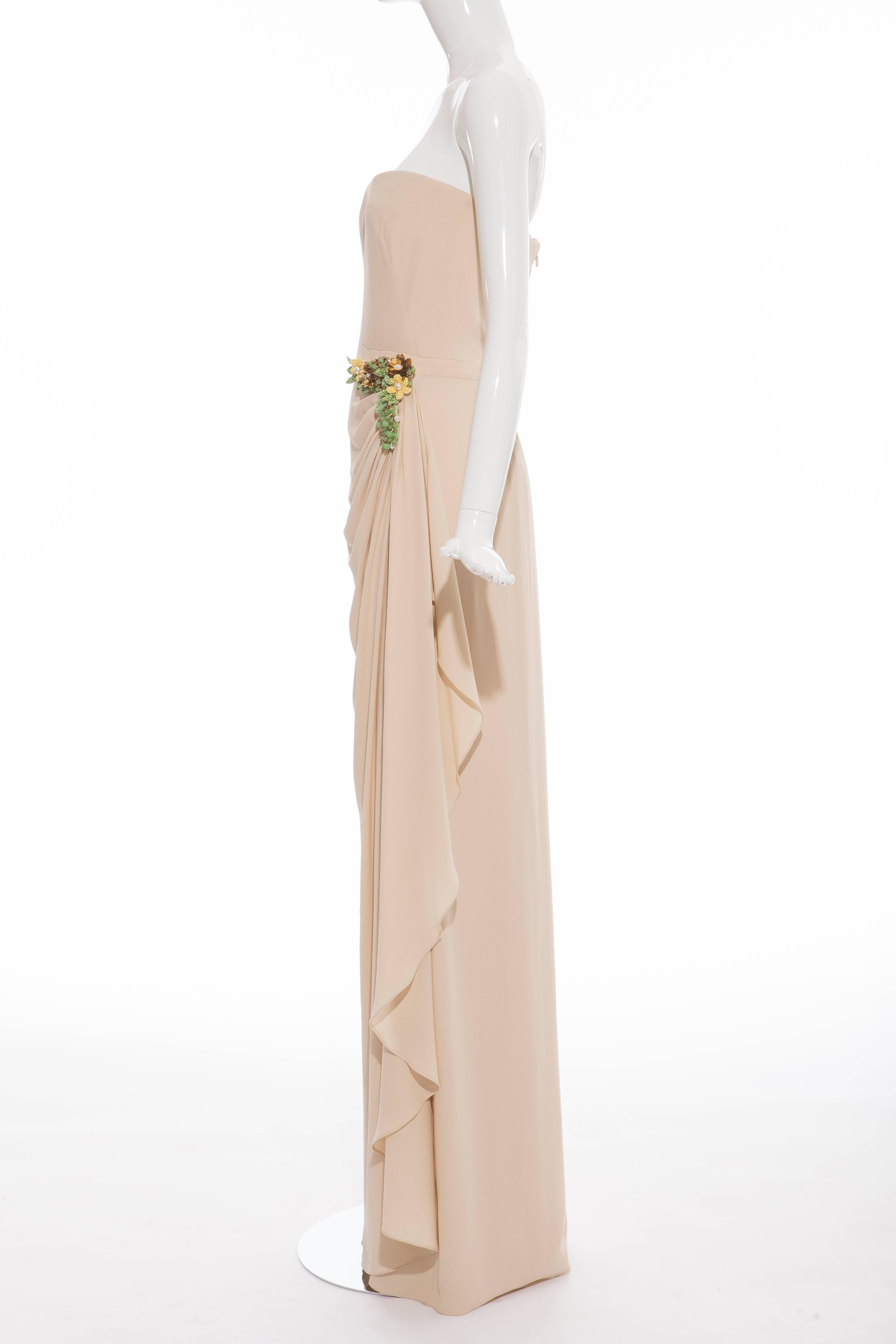 Gucci Nude Silk Strapless Evening Dress, Spring Summer 2012 In New Condition In Cincinnati, OH