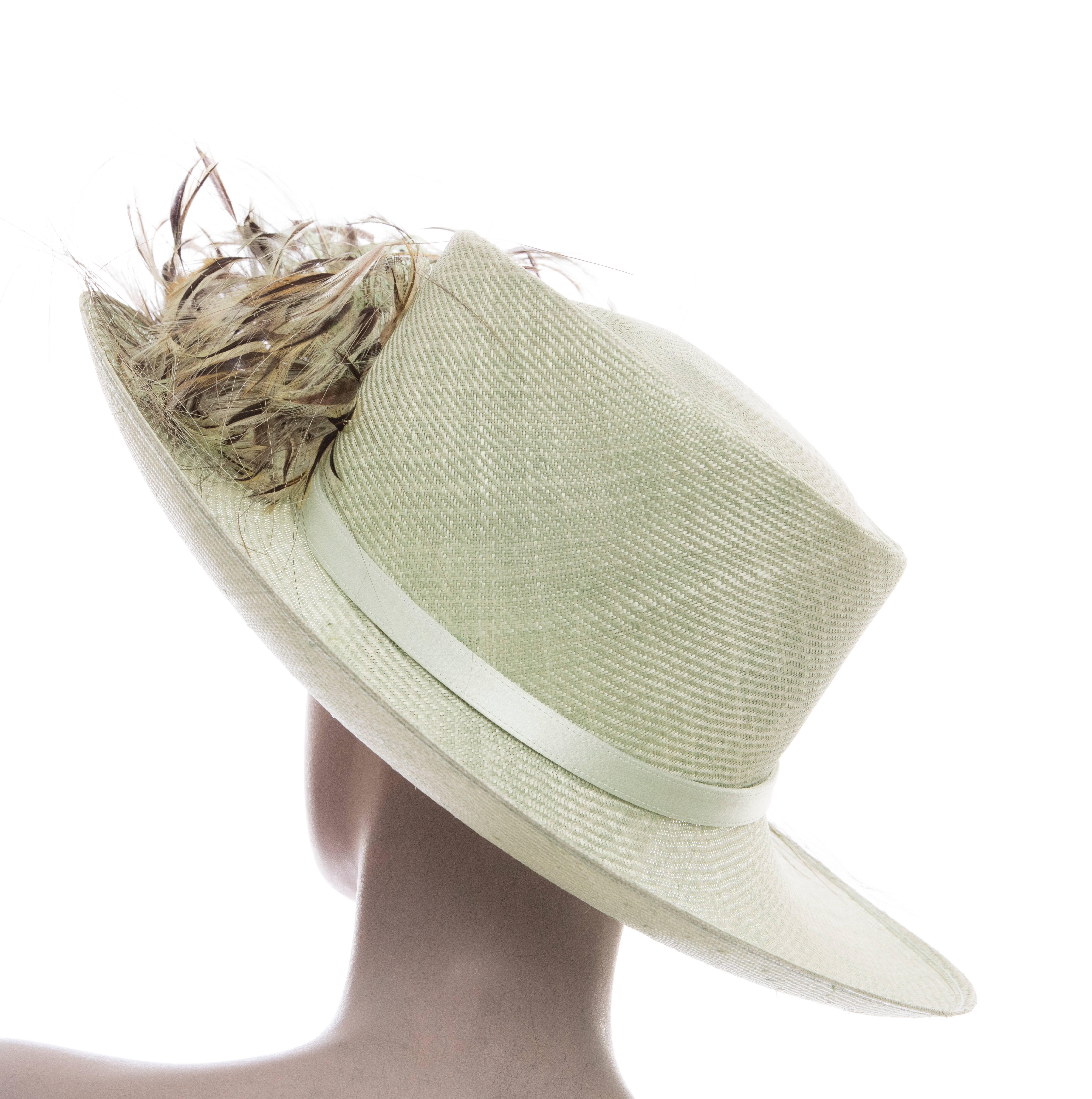 Women's Philip Treacy Sinamay Hat With Feather Accent